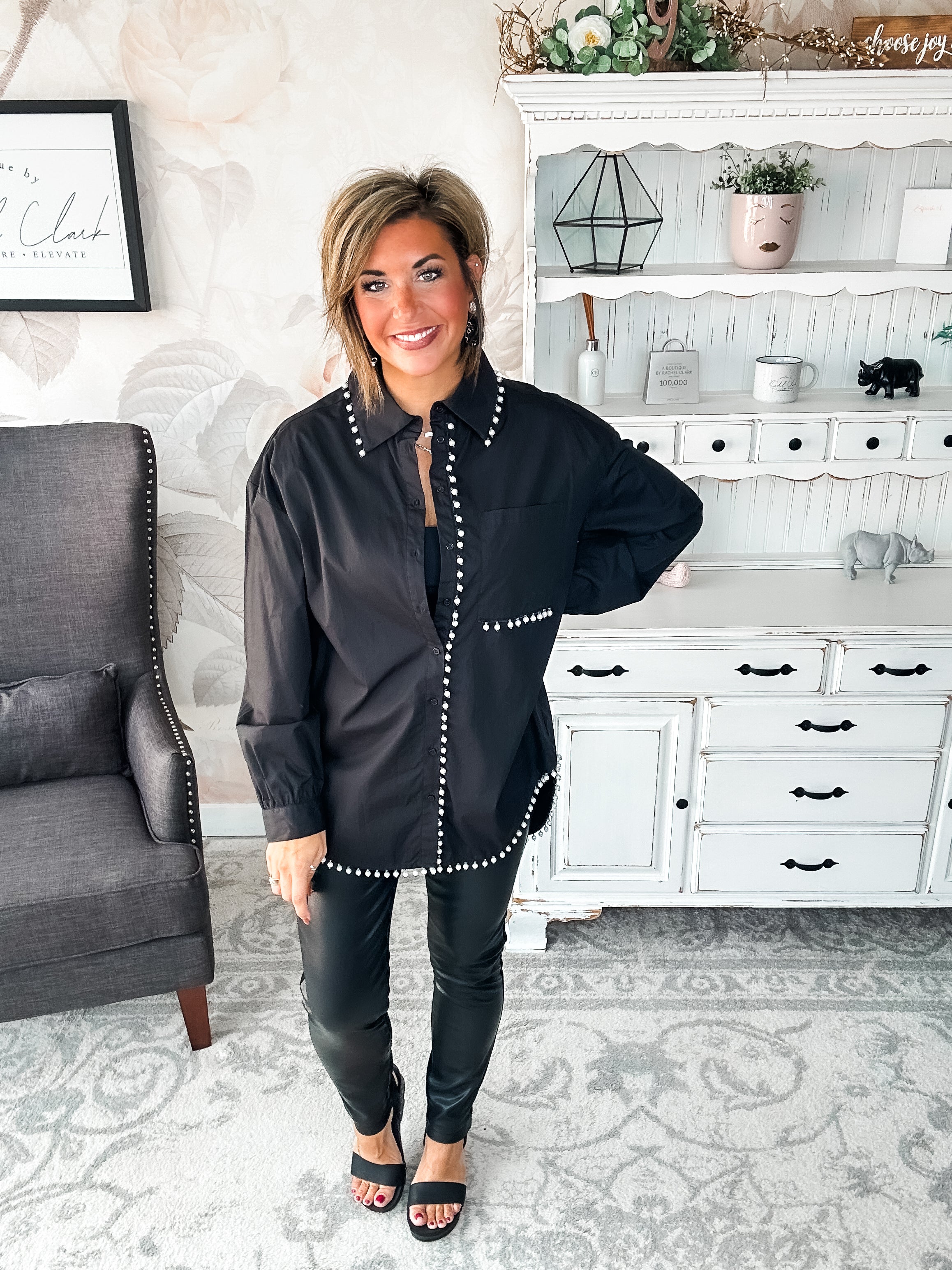 You are Extraordinary Button Down - Black