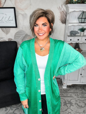 New Desire Sweatshirt Cardigan - Green