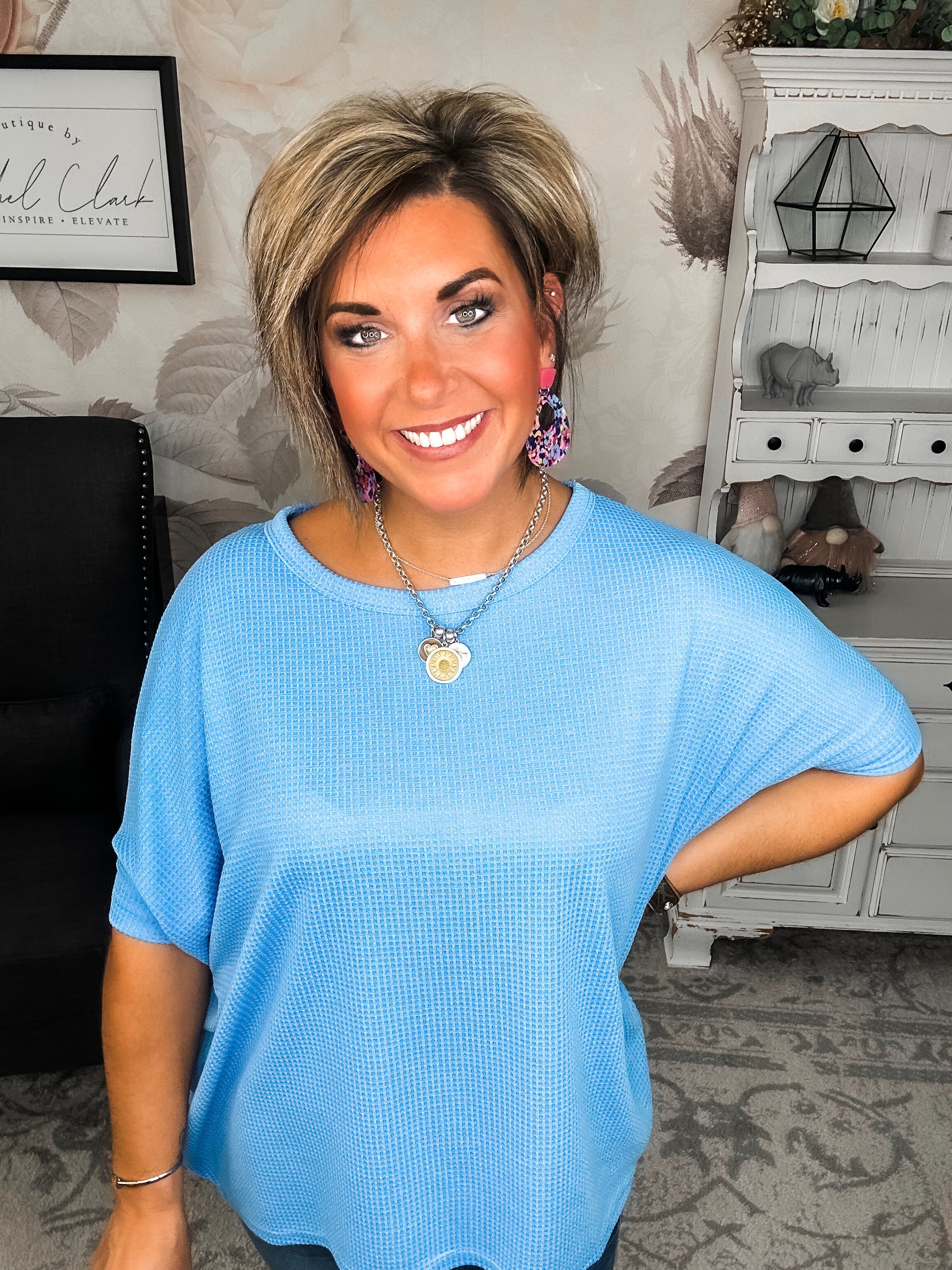Wonderful Life Boxy Top - Ocean Blue