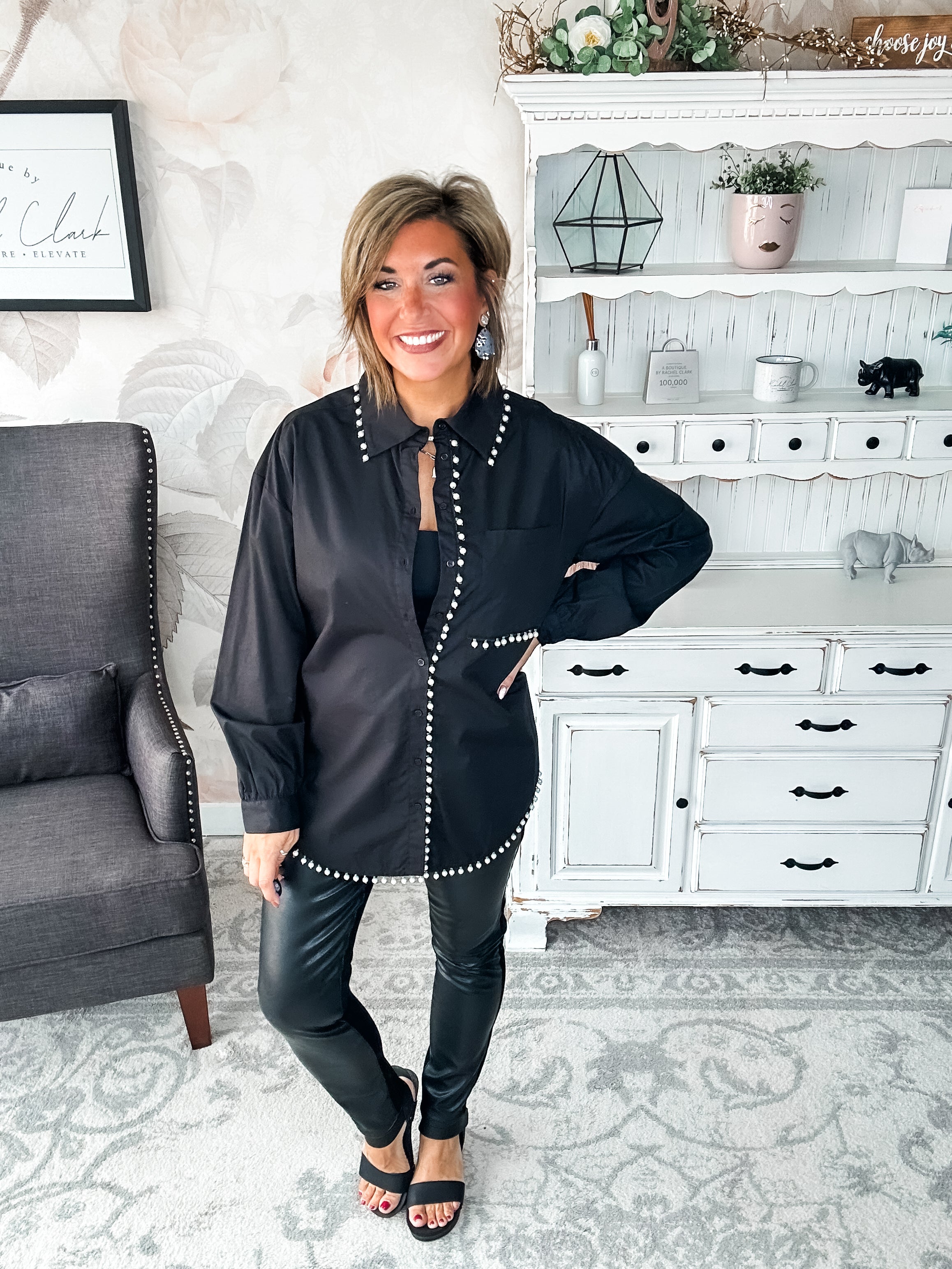 You are Extraordinary Button Down - Black