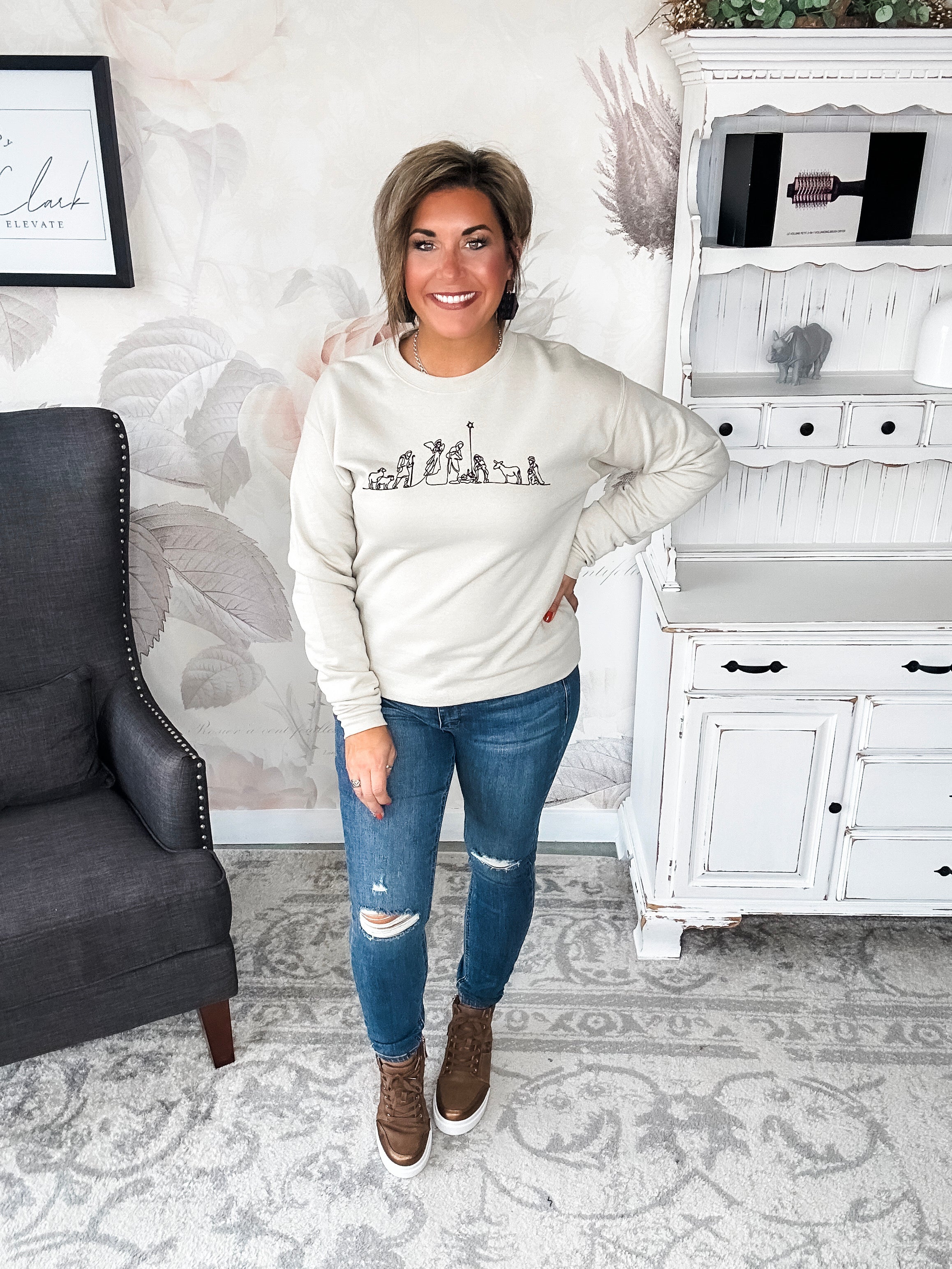 Nativity Scene Pullover Sweatshirt