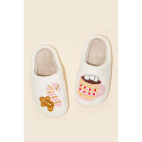 Hot Chocolate Fuzzy Fleece Slippers