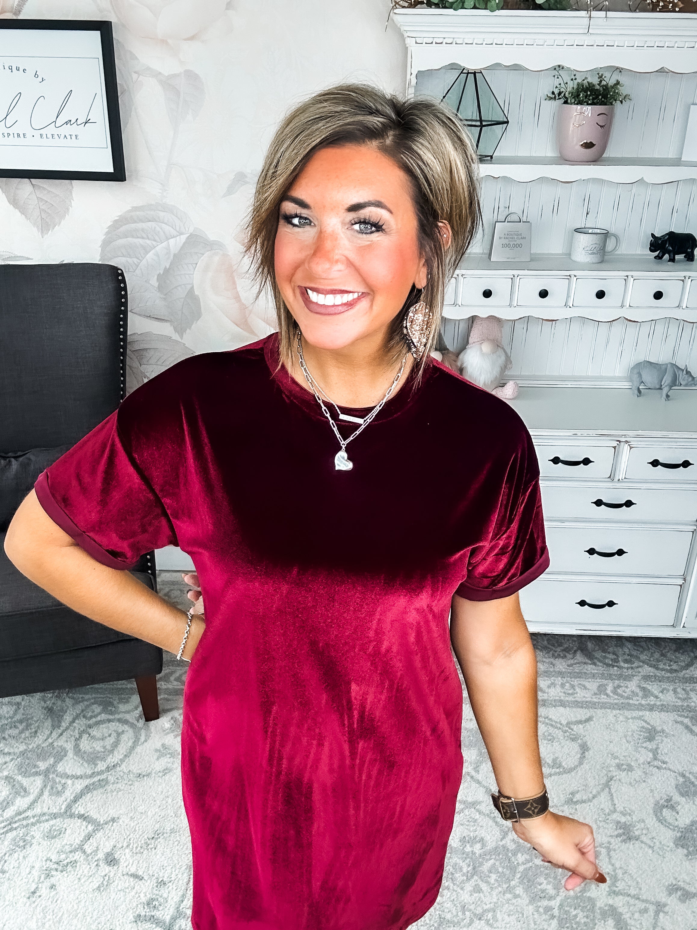 Perfect Memories Velvet Shirt Dress