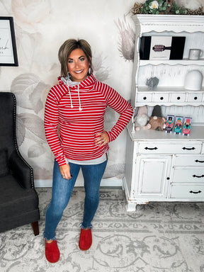 Ampersand Avenue - Doublehood™ Sweatshirt - Peppermint Stripe