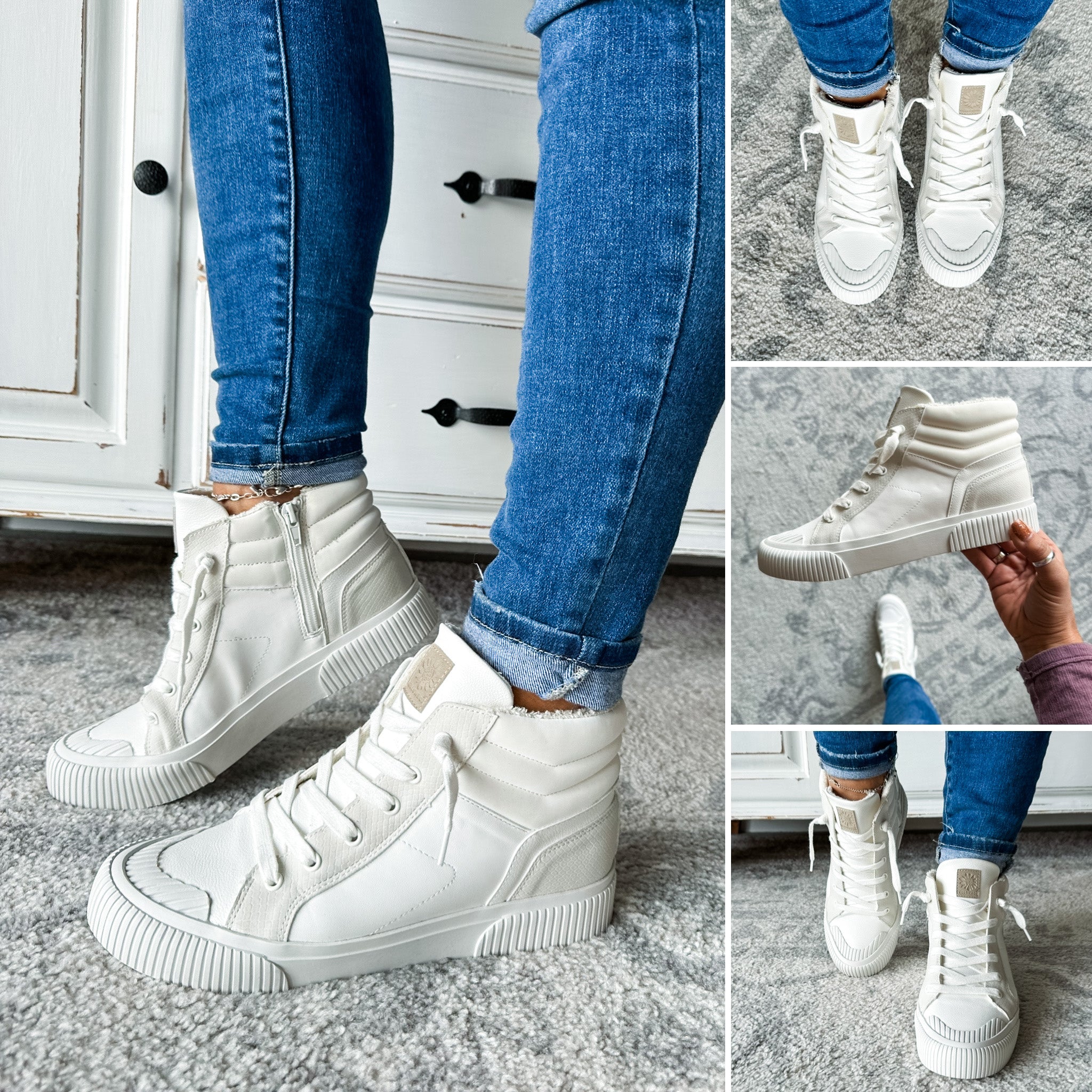 Gaston High-Top Sneaker - Ivory
