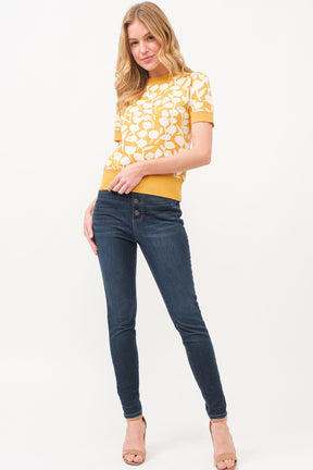 Love You So Short Sleeve Sweater - Mustard