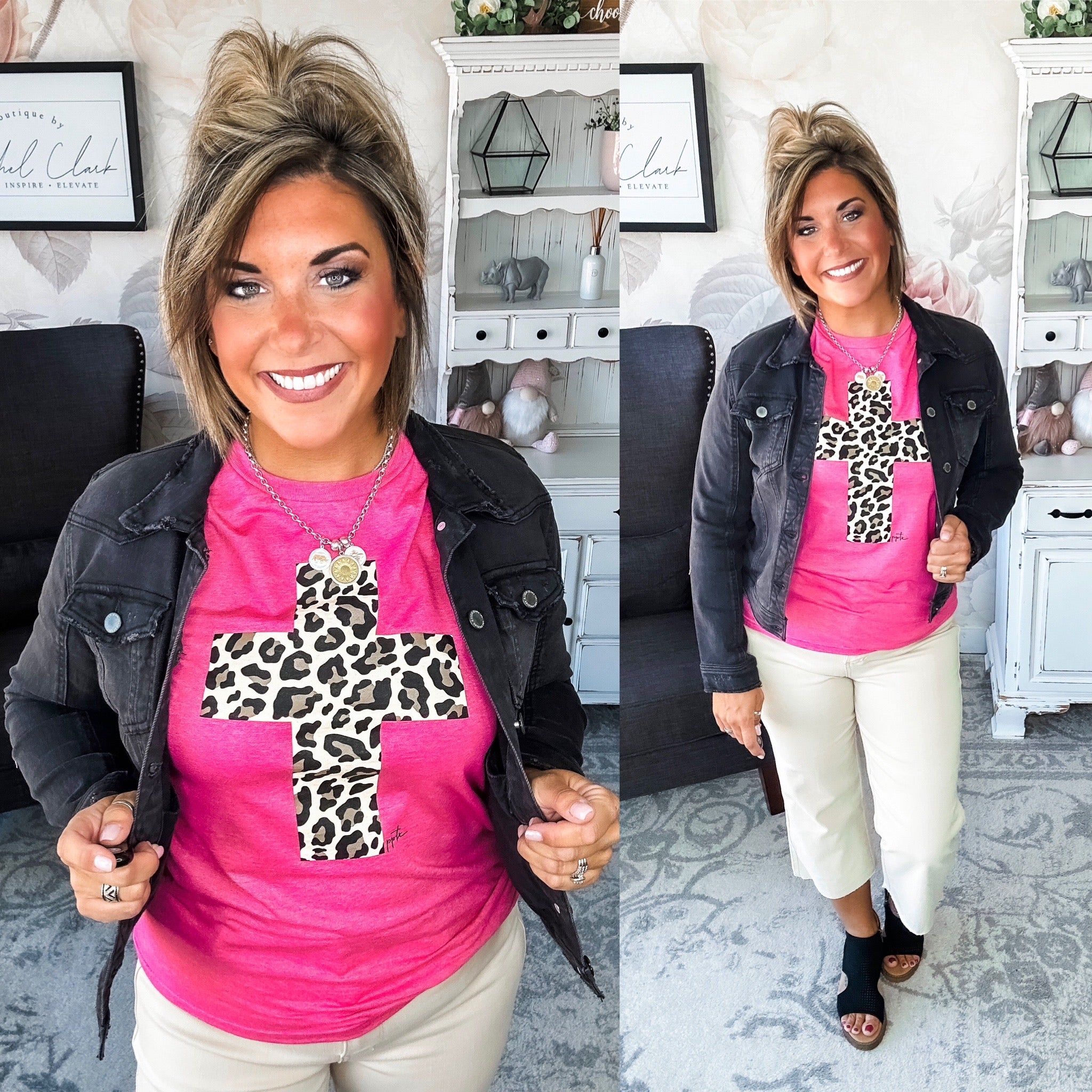 Leopard Cross Graphic Tee