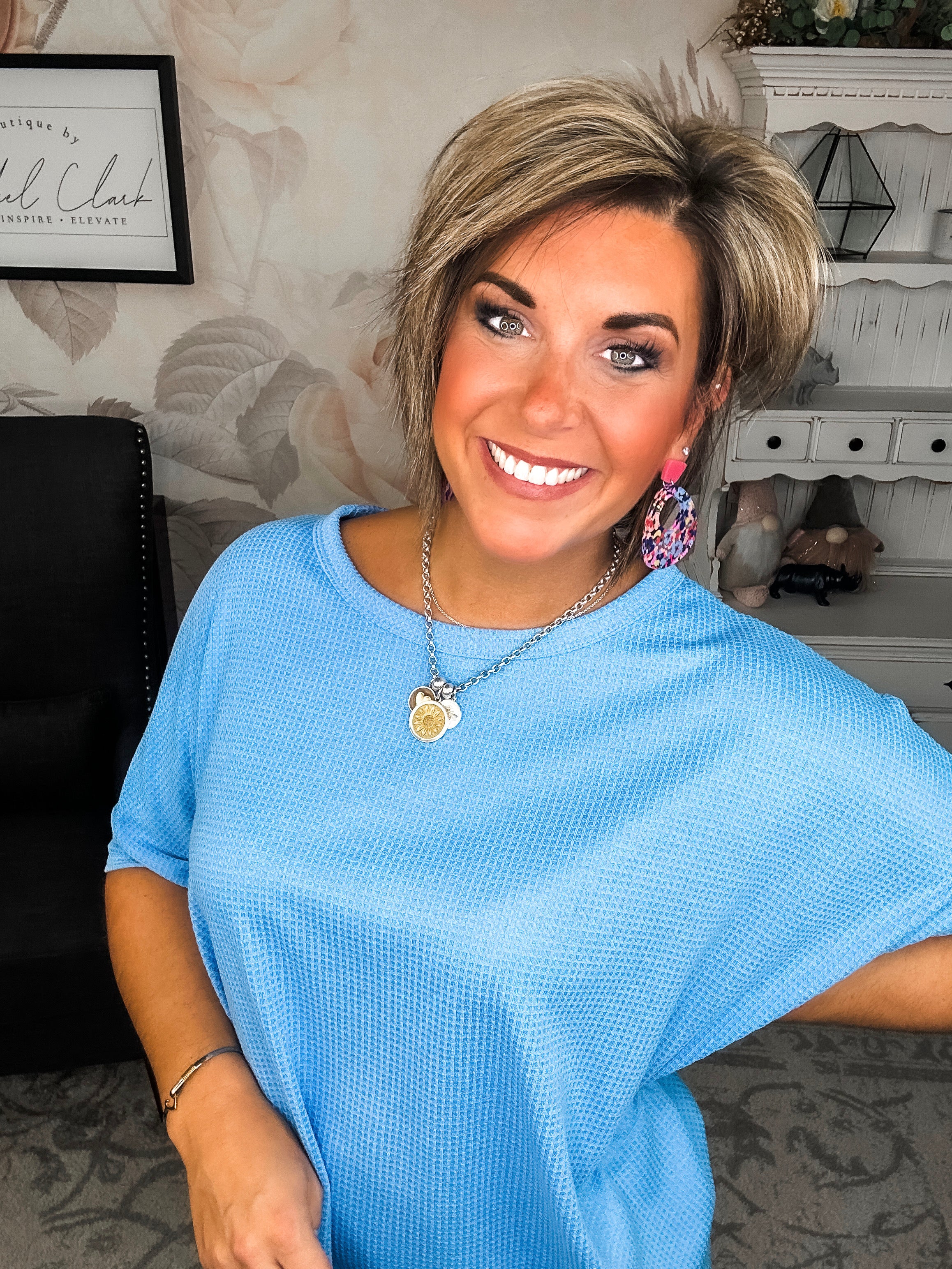 Wonderful Life Boxy Top - Ocean Blue