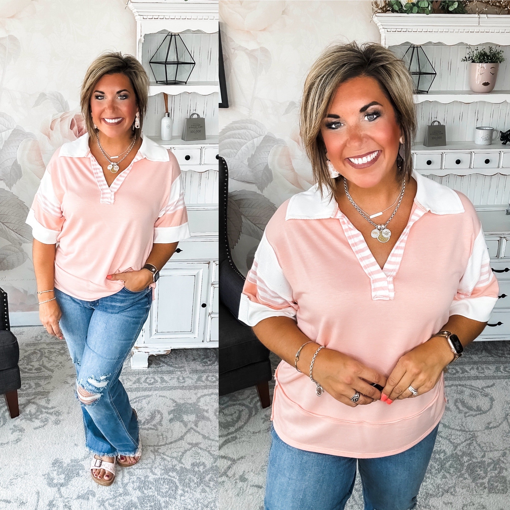 Something Felt Right Pullover - Light Pink