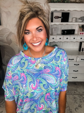 Feeling Free Tunic Top - Royal Multi