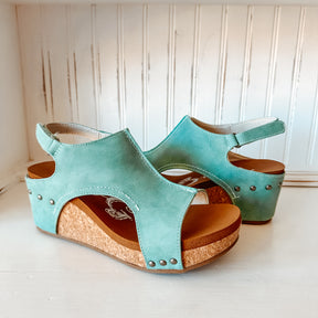 Isabella Wedge Sandal - Turquoise