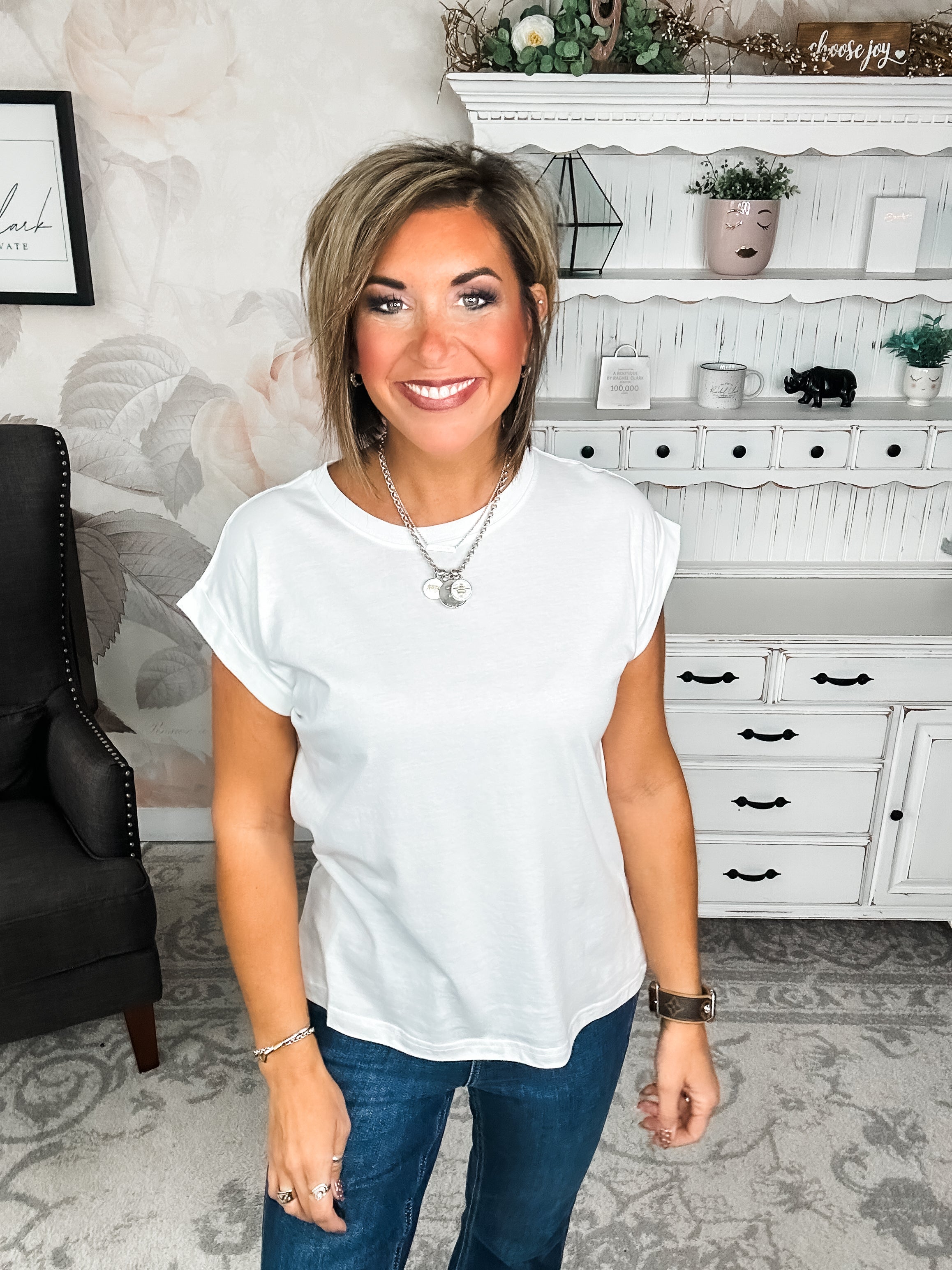 BLACK FRIDAY EXCLUSIVE - Up All Night Short Sleeve Tee - White