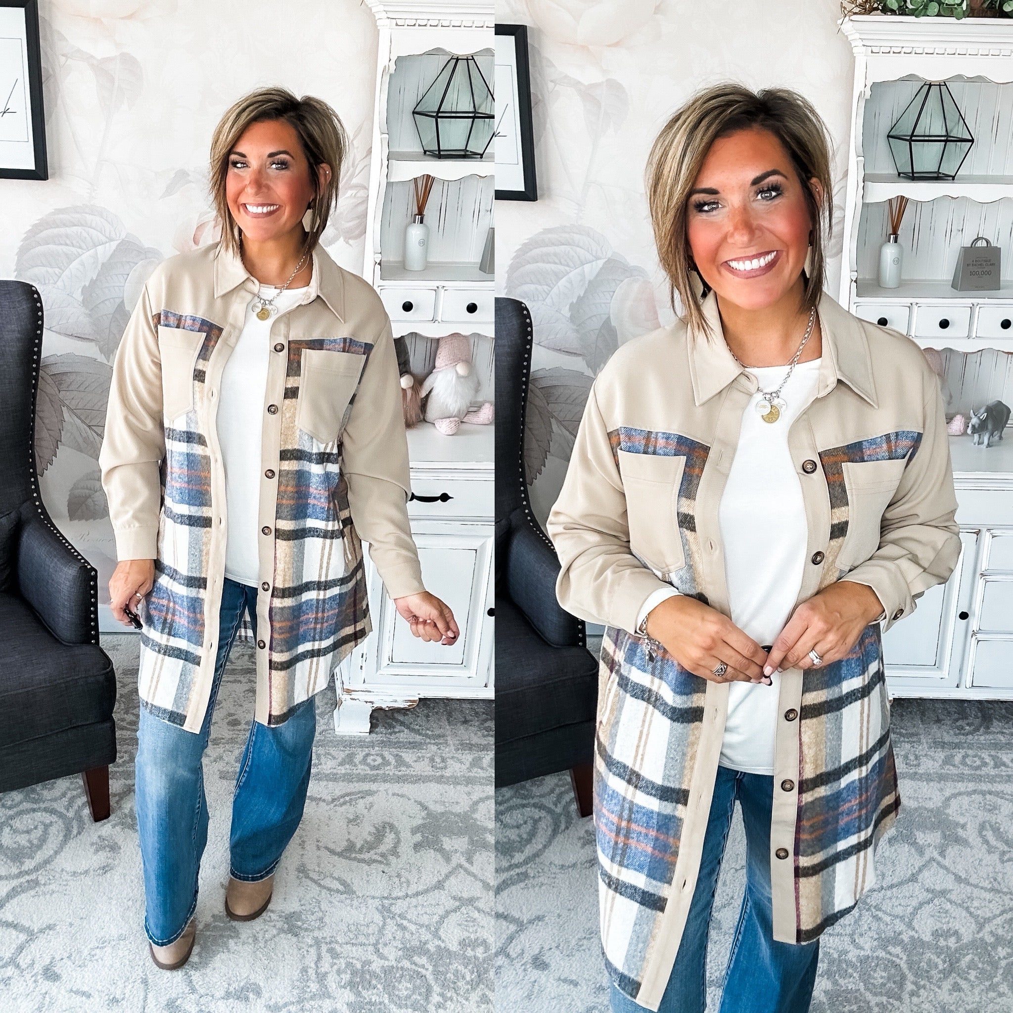 Never Say Goodbye Plaid Shacket