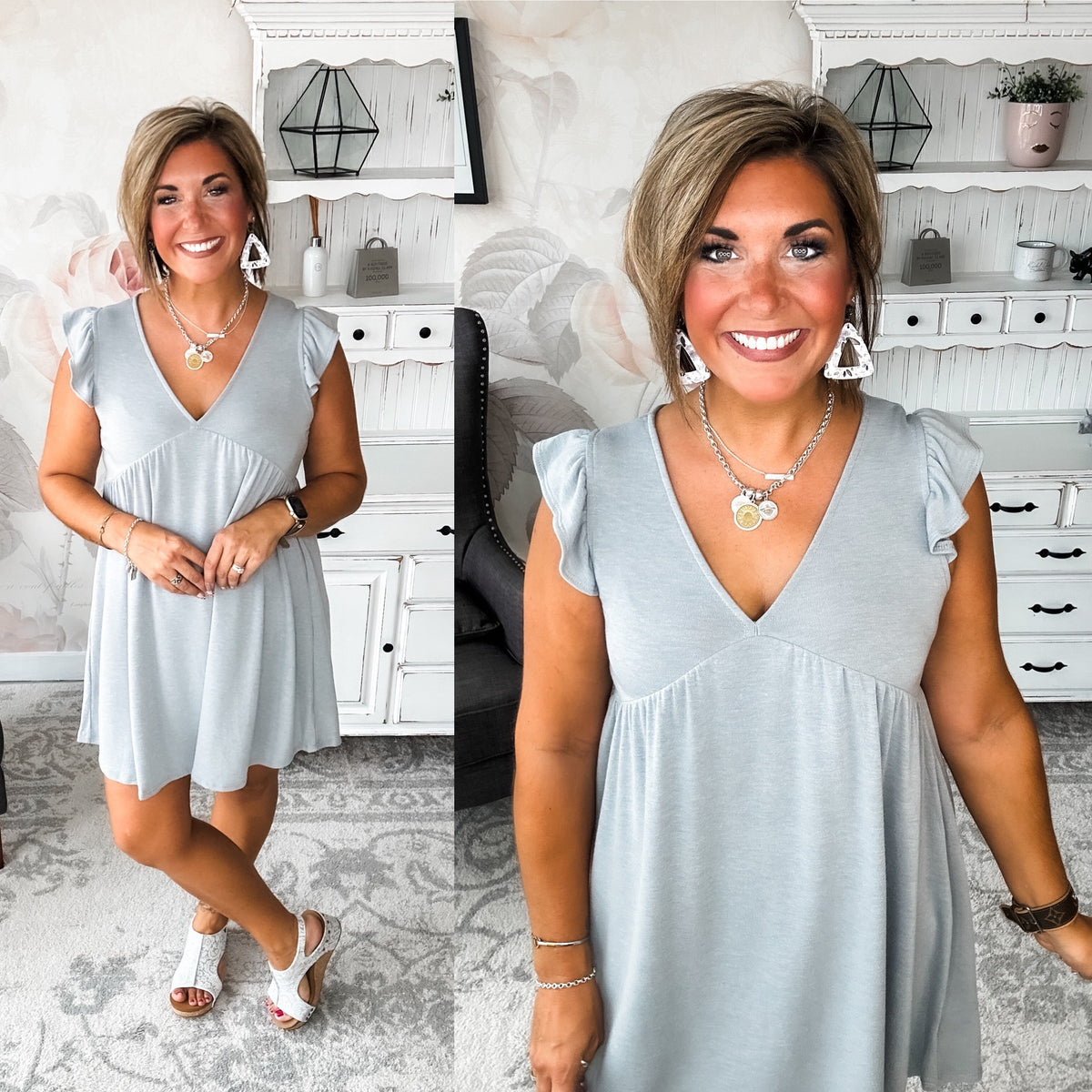 Love Yourself Flutter Sleeve Dress