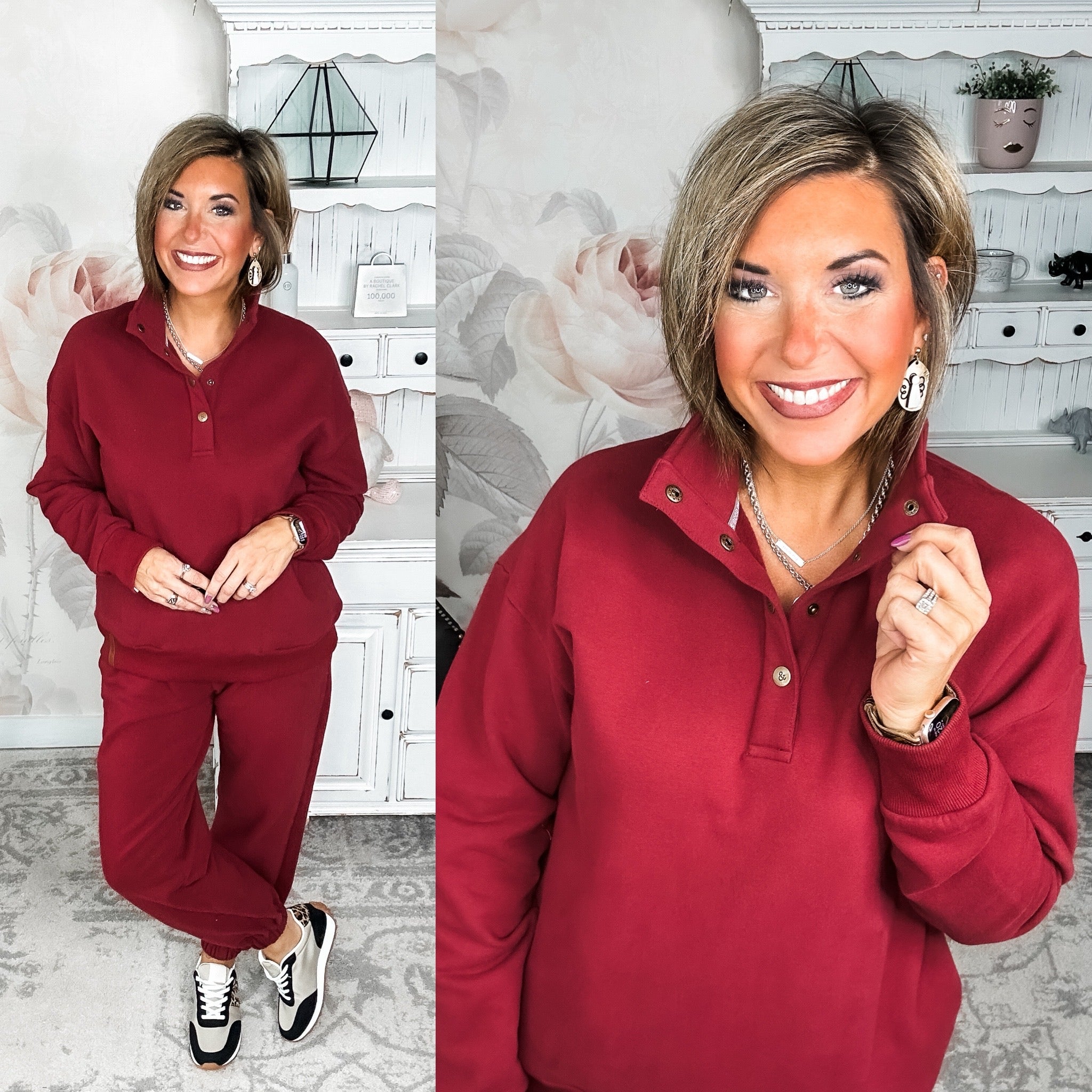 Ampersand Avenue Never Better Button Top - Wine