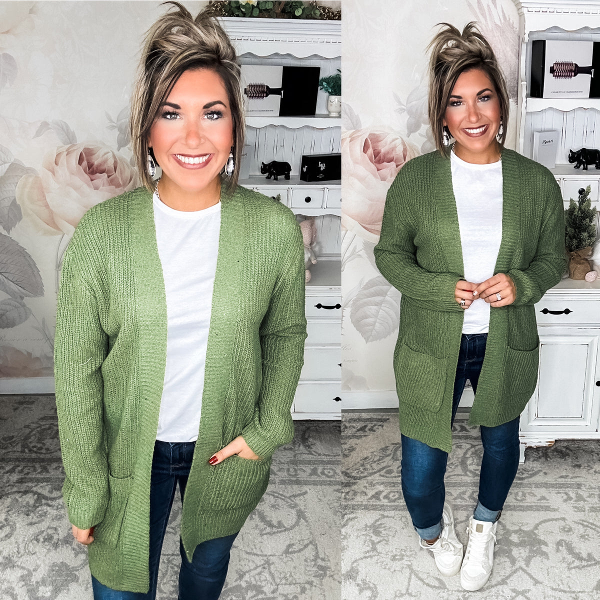 Can't Beat It Cardigan - Olive