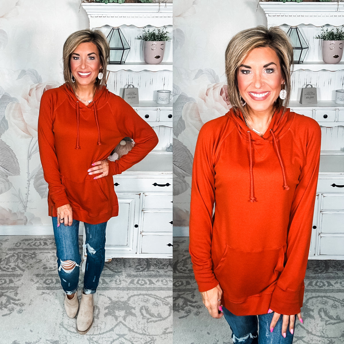 Ampersand Avenue SideSlit Hoodie - Blazing Autumn