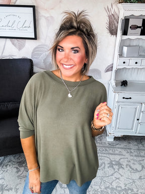 Said It All Boxy Top - Olive