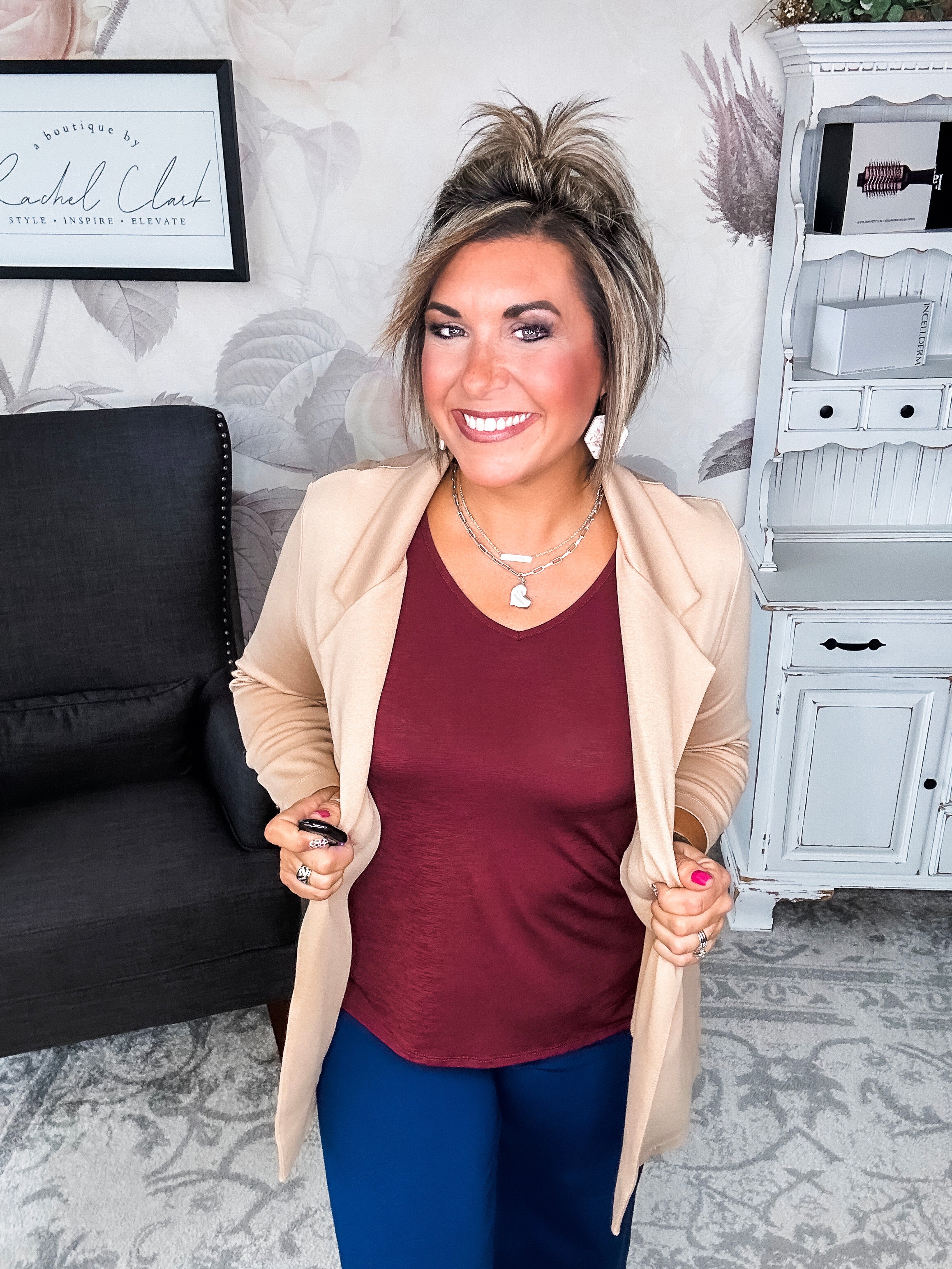 Find The Answer V-neck Top - Wine
