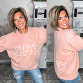 Wifey Heart Embroidered Sweater