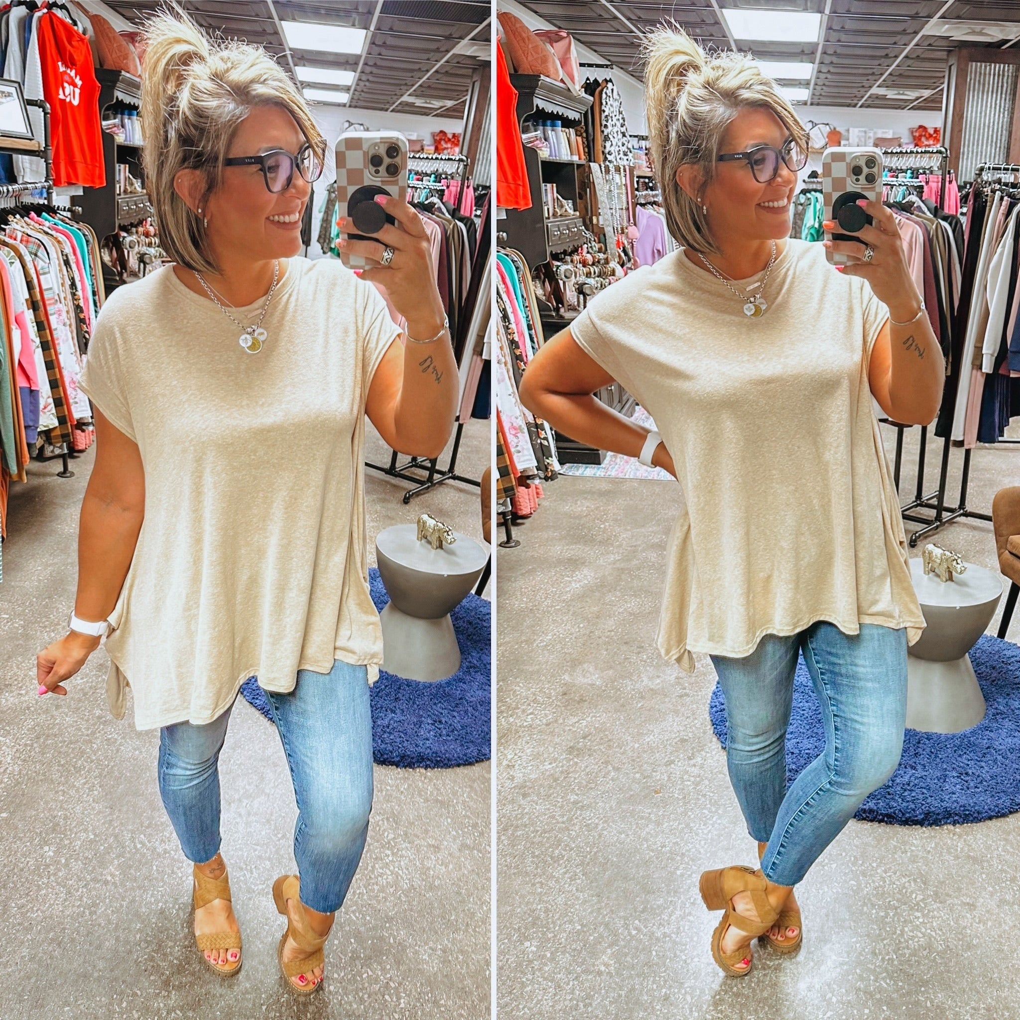 Fully Committed to You Tunic Tee - Khaki