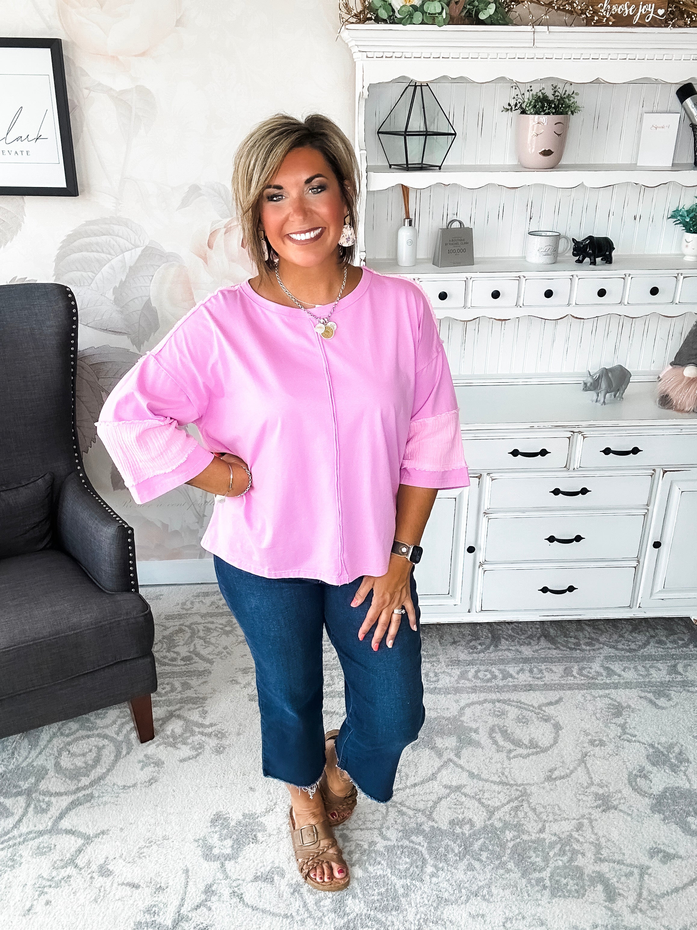 Anything To Help Tunic Top - Pink