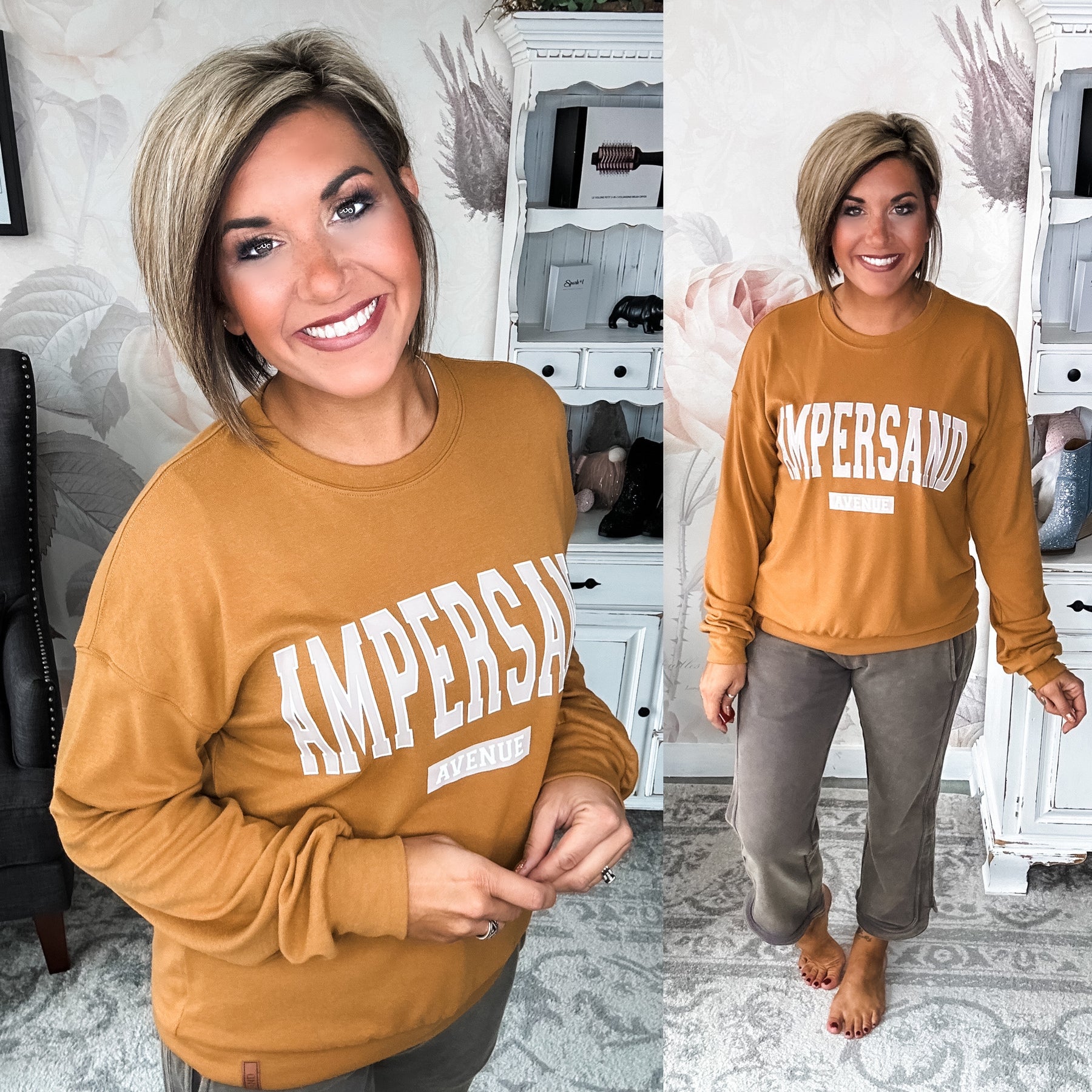 Ampersand Avenue University Pullover - Mustard Ampersand