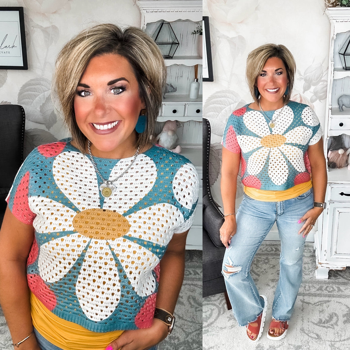 Garden Vibes Crochet Sweater