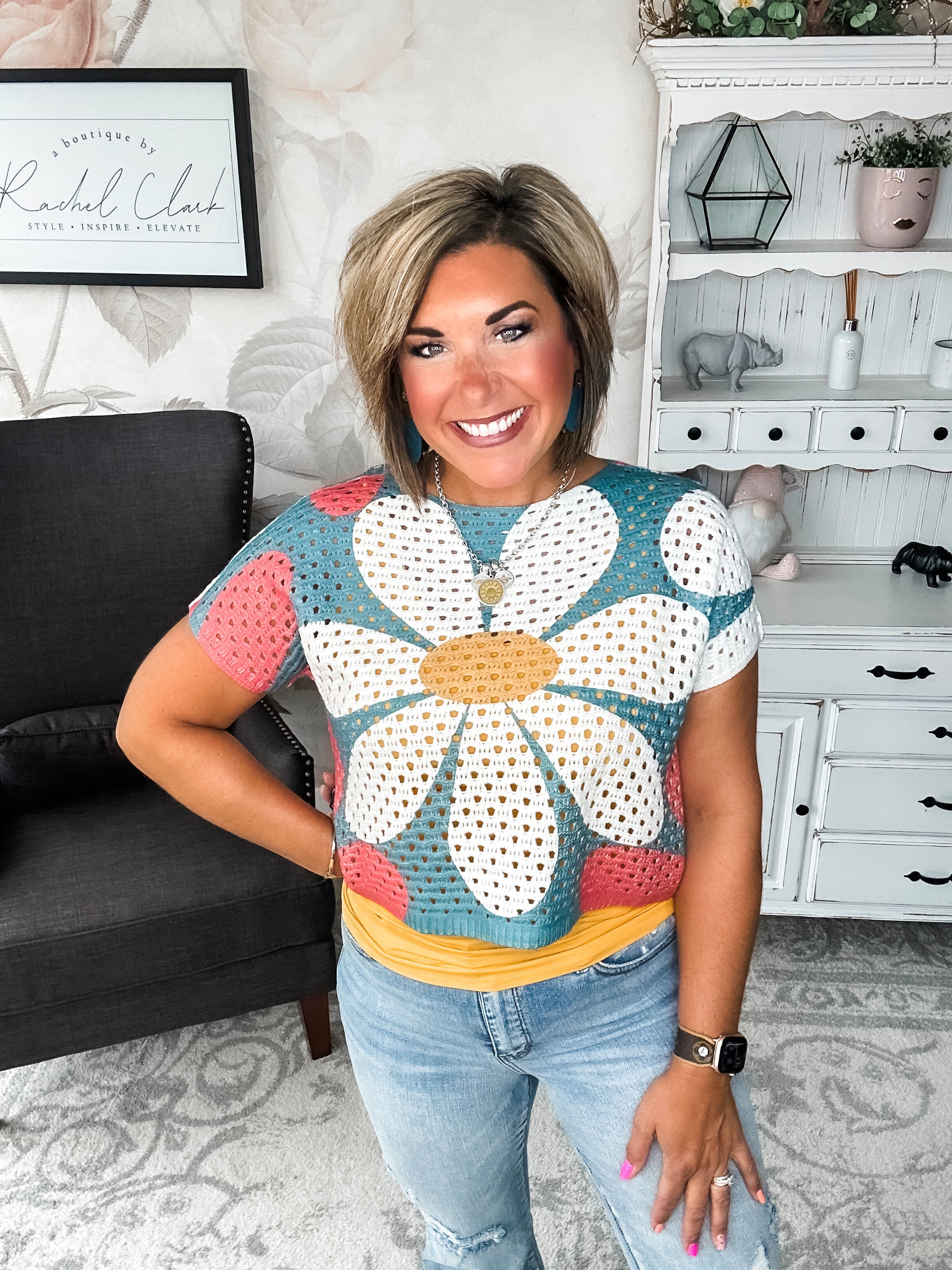 Garden Vibes Crochet Sweater