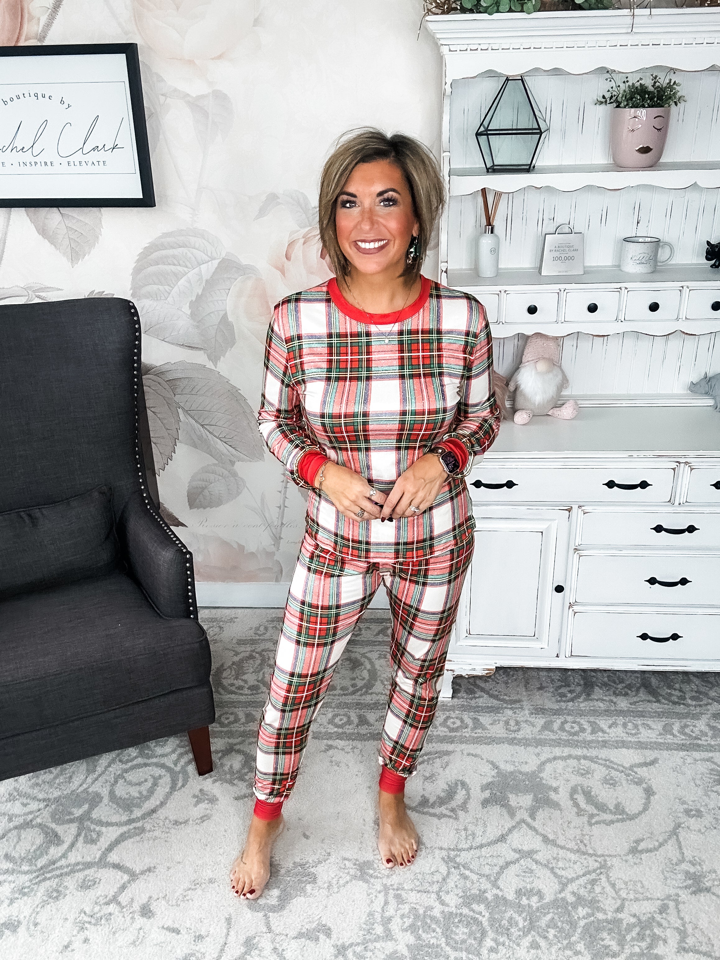Mrs. Claus Plaid Christmas Pajamas