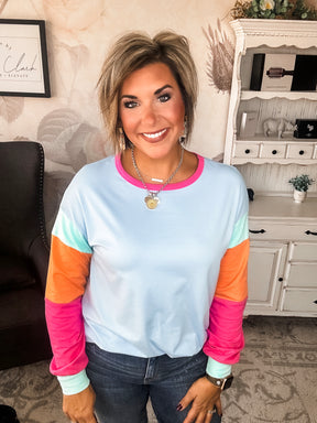 Try Again Color Block Top