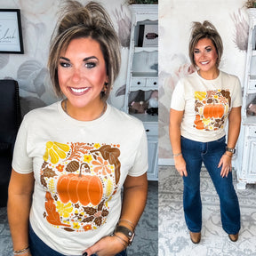 Fall Floral Pumpkin Graphic Tee