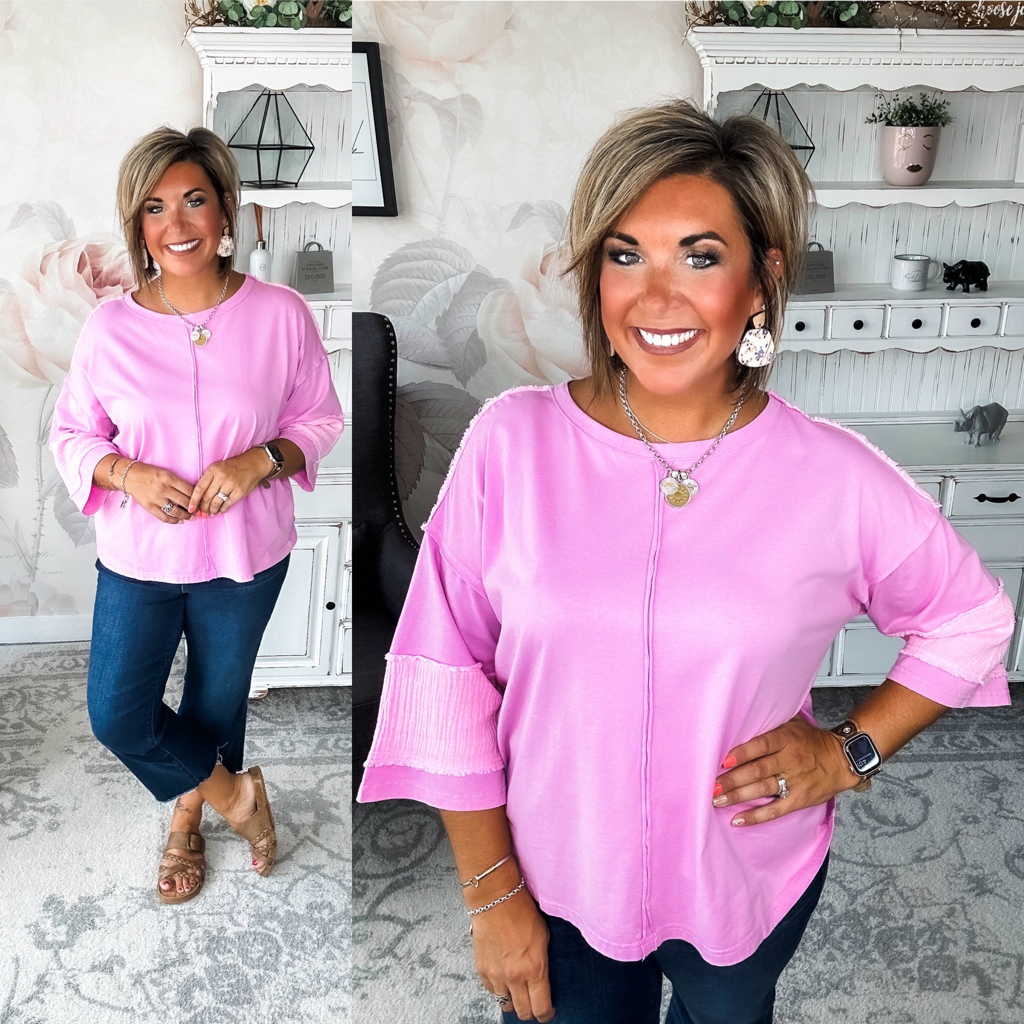 Anything To Help Tunic Top - Pink