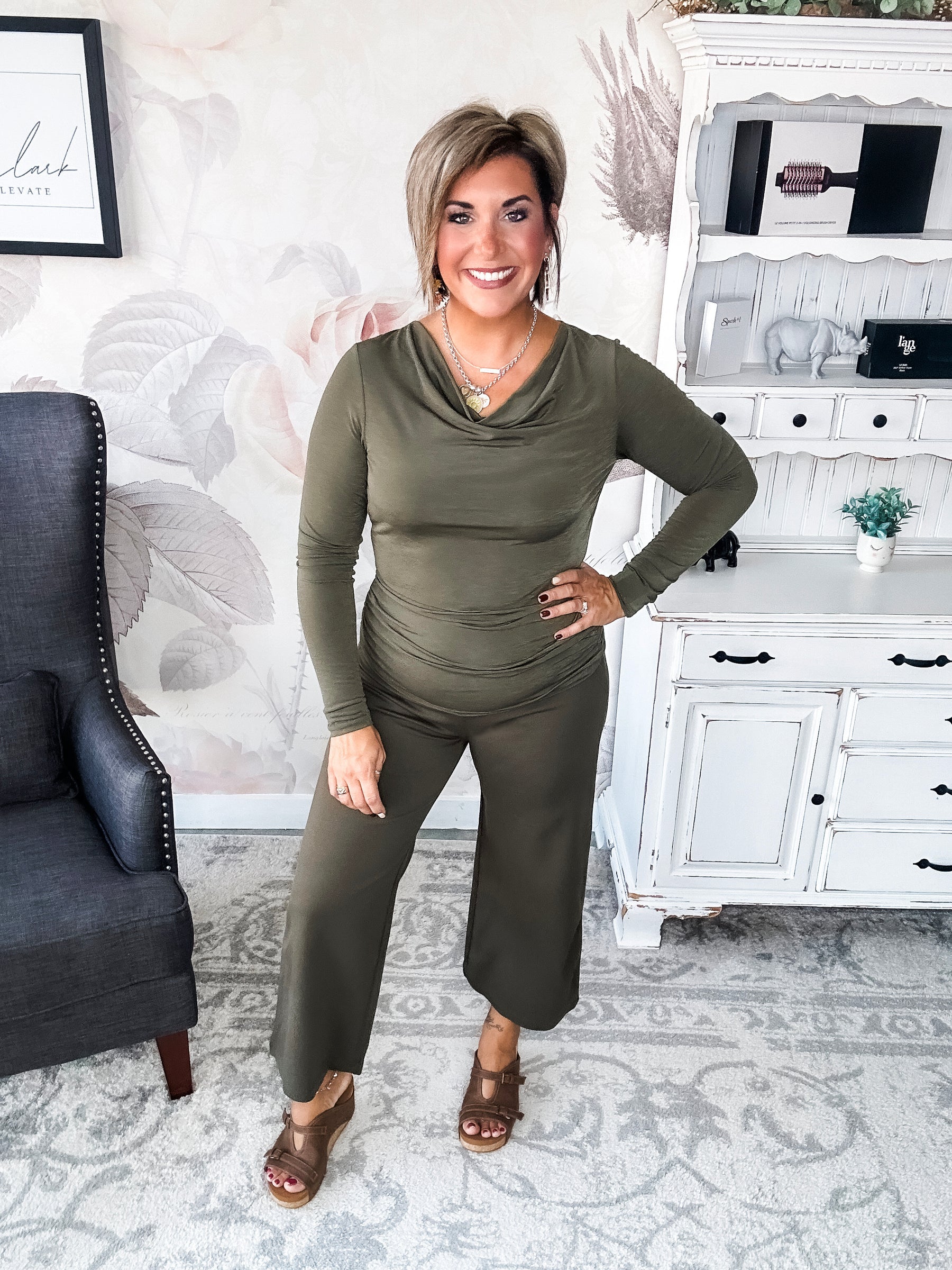 Treat Me Like A Lady Top - Olive