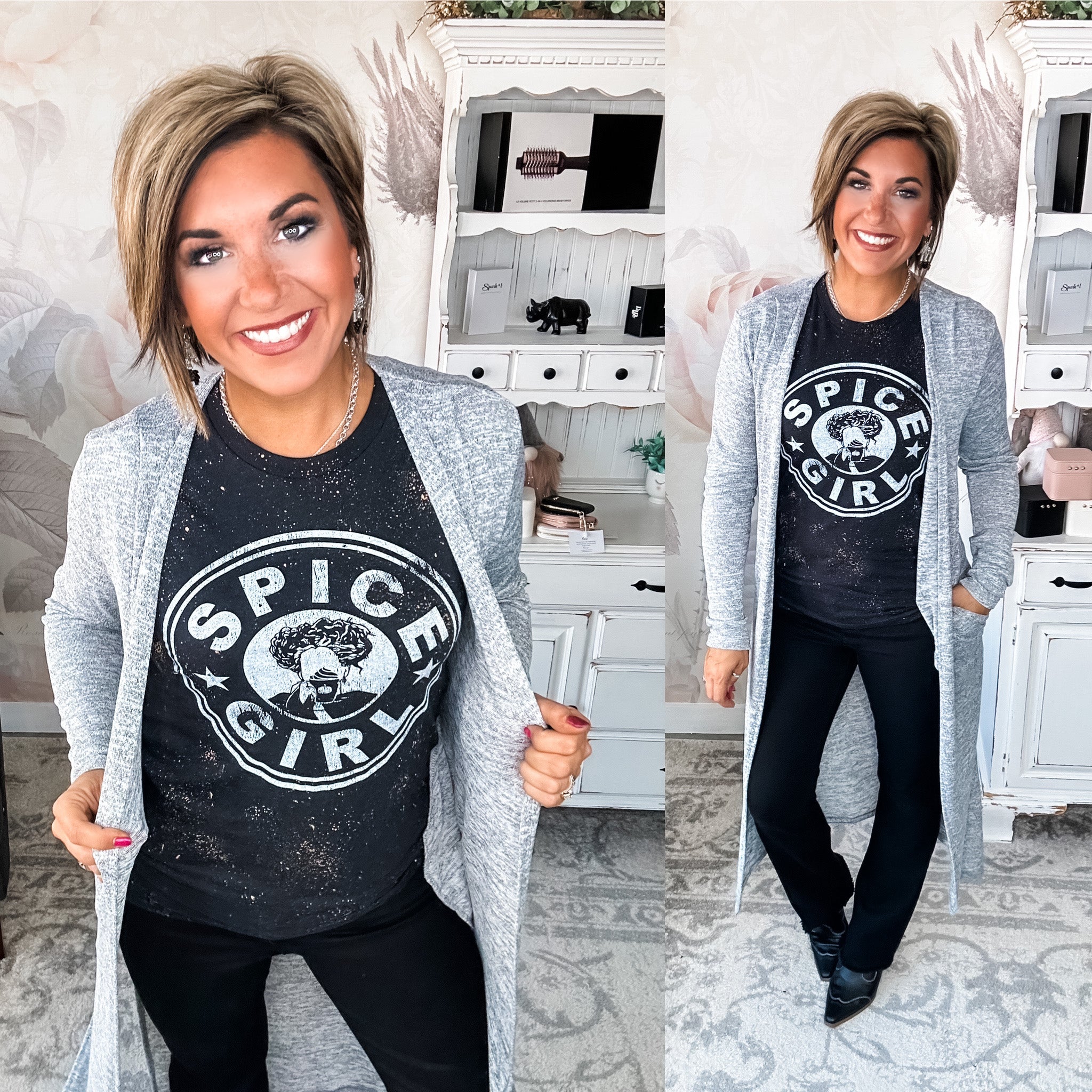 Revolves Around You Duster - Heather Grey
