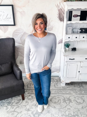 She's Fabulous Long Sleeve Tee - Grey