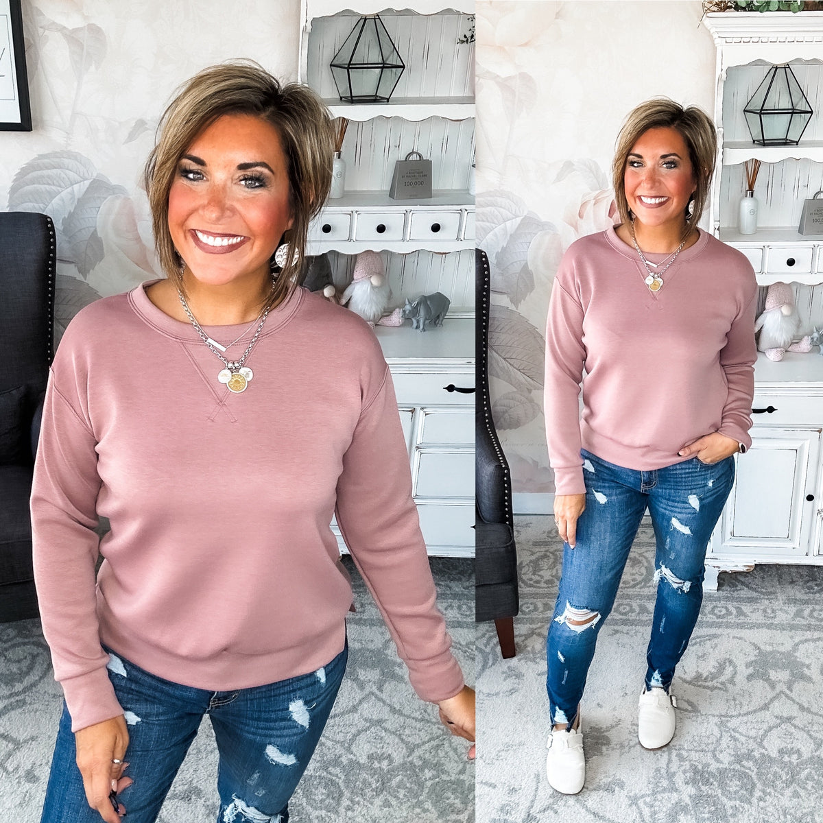 Cuddled Up On The Weekend Pullover - Mauve
