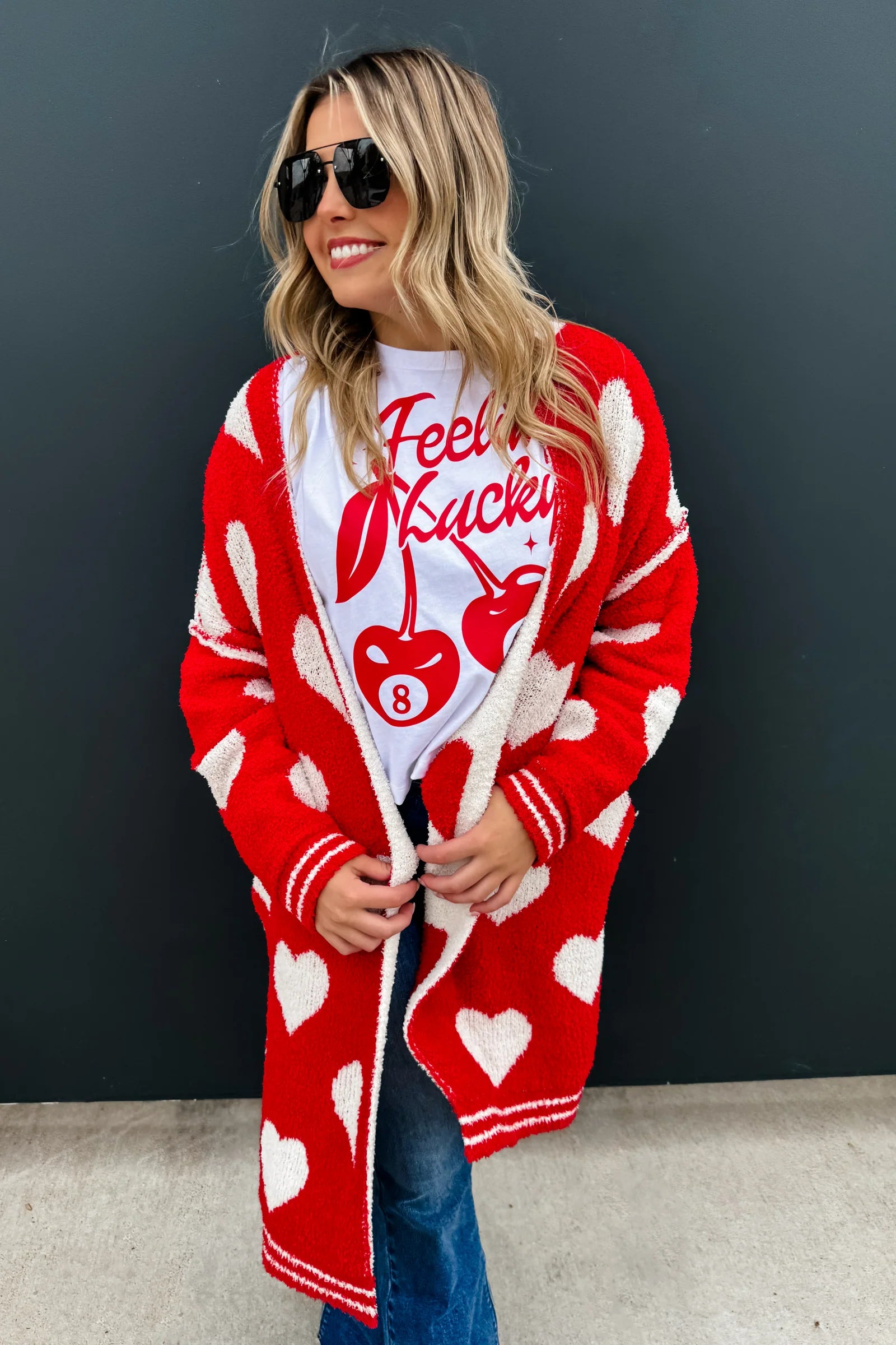 On Cloud Nine Valentine Cardigan - Red