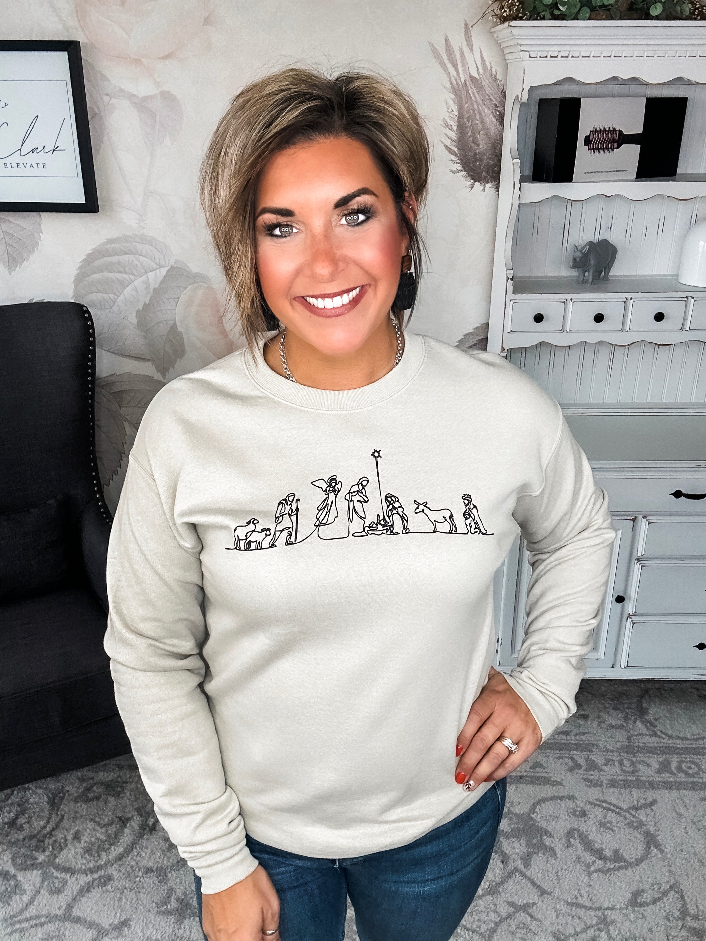 Nativity Scene Pullover Sweatshirt