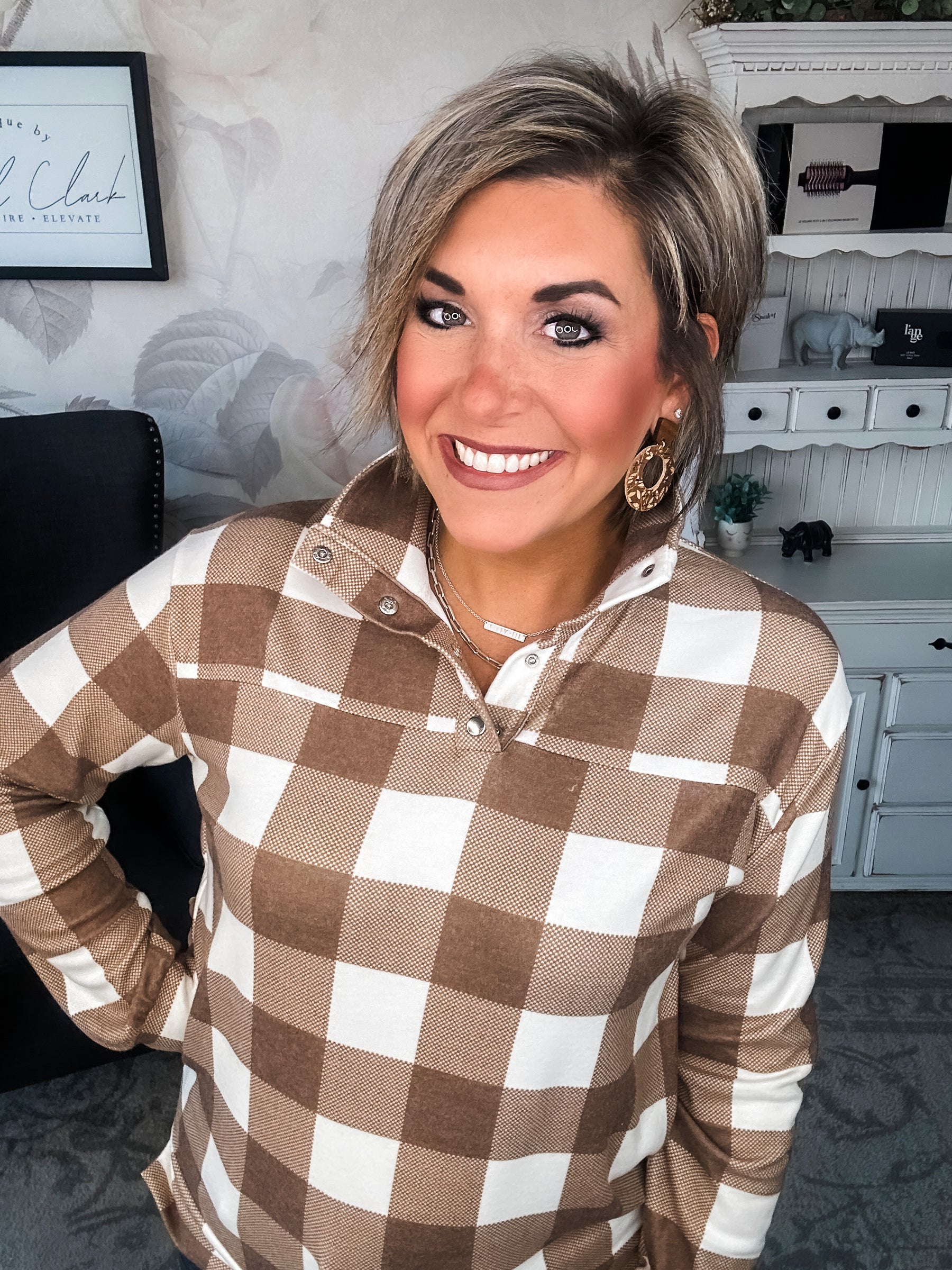 Be Free Plaid Pullover