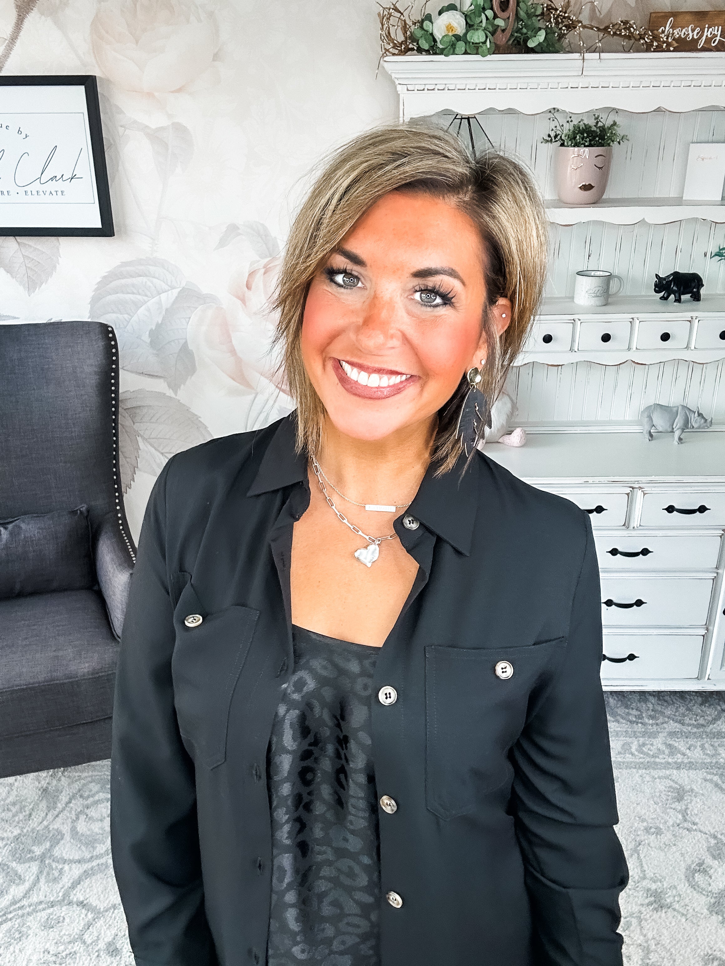 From the Top Button Down Dress - Black