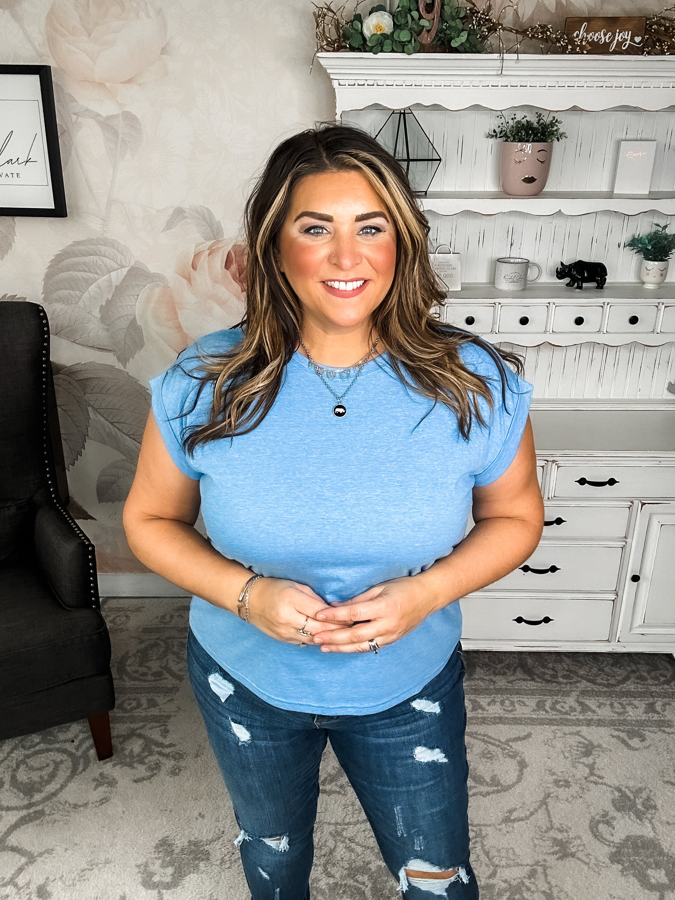 BLACK FRIDAY EXCLUSIVE - Up All Night Short Sleeve Tee - Ocean Blue