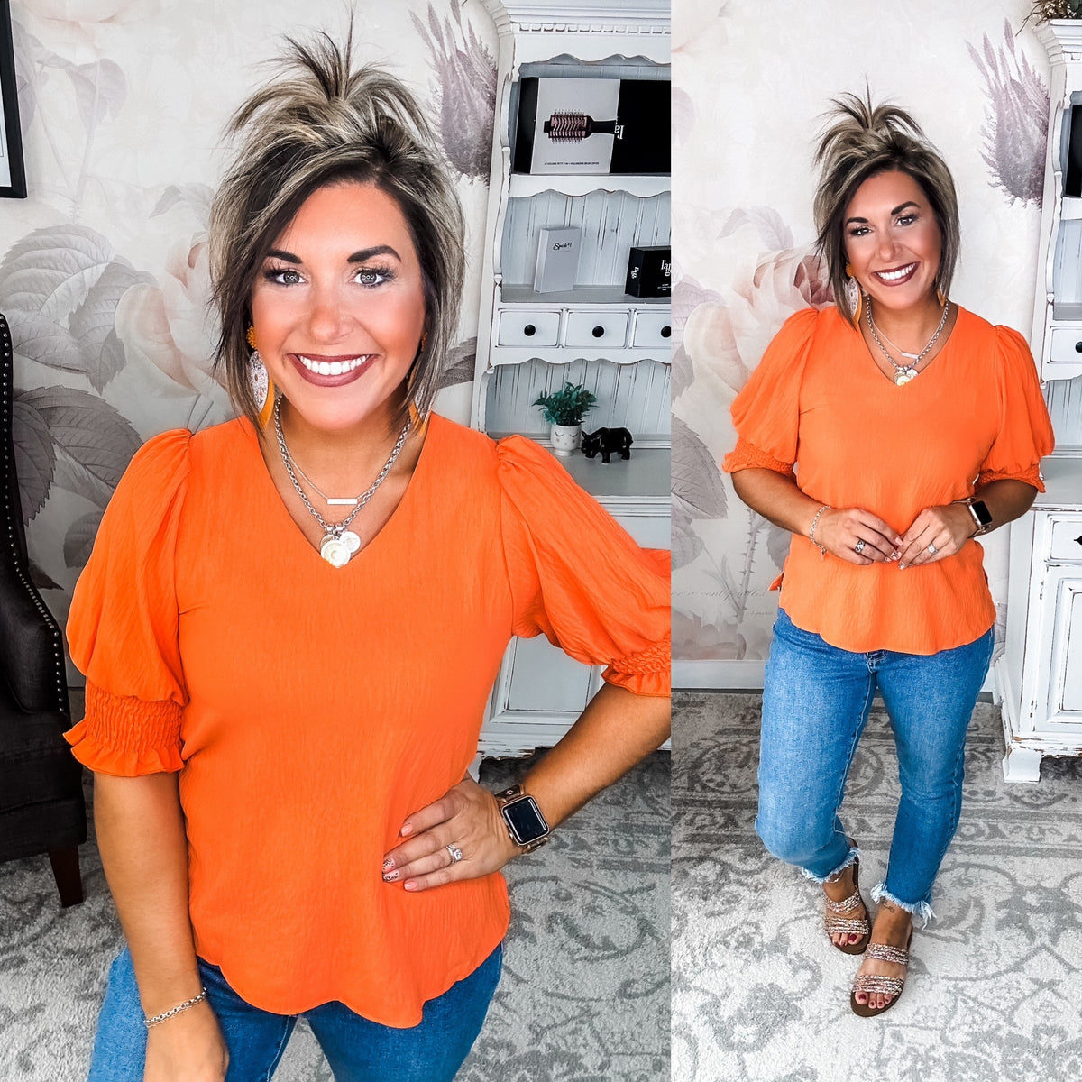 How Much I Need You Blouse - Orange