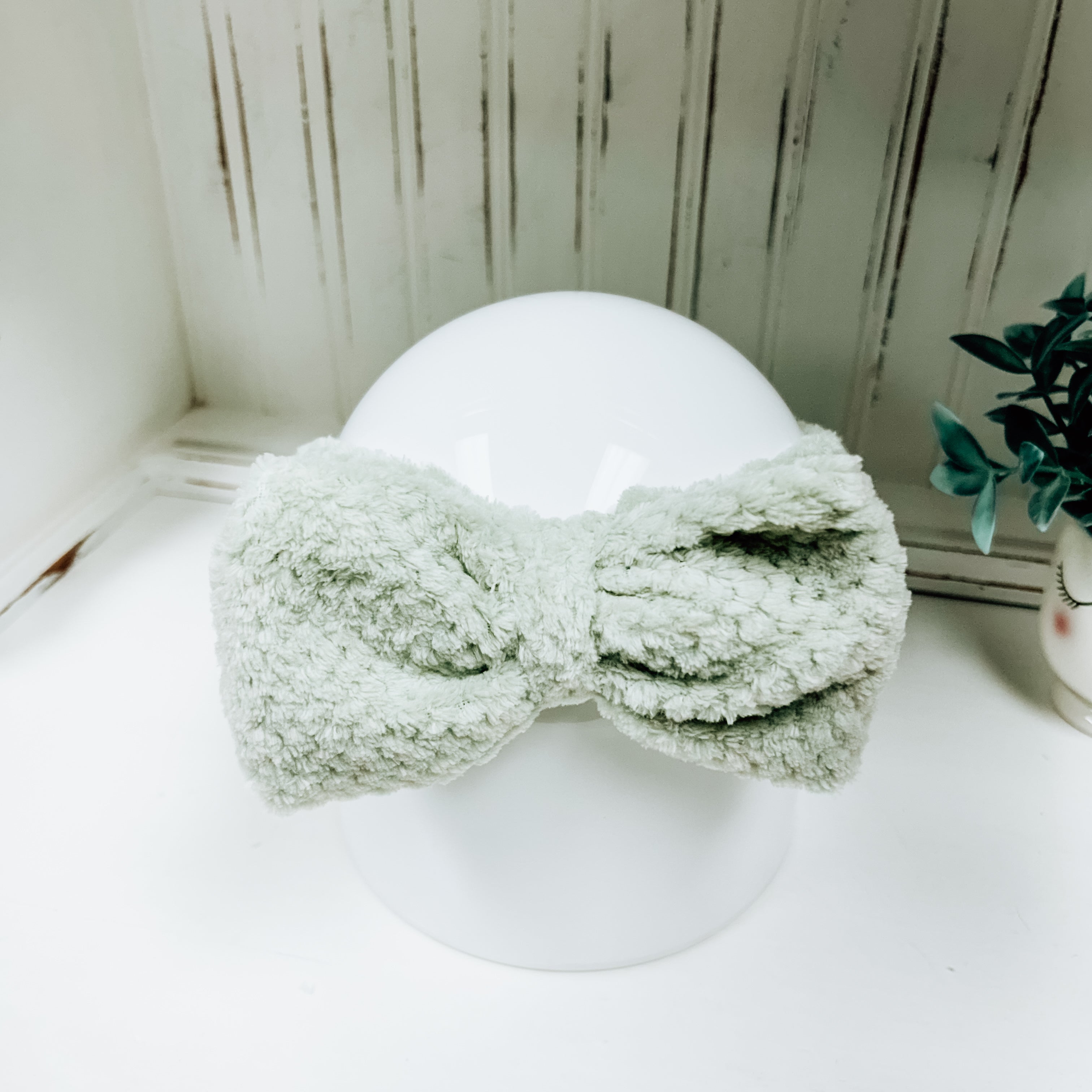 Waffle Texture Spa Headband with Bow