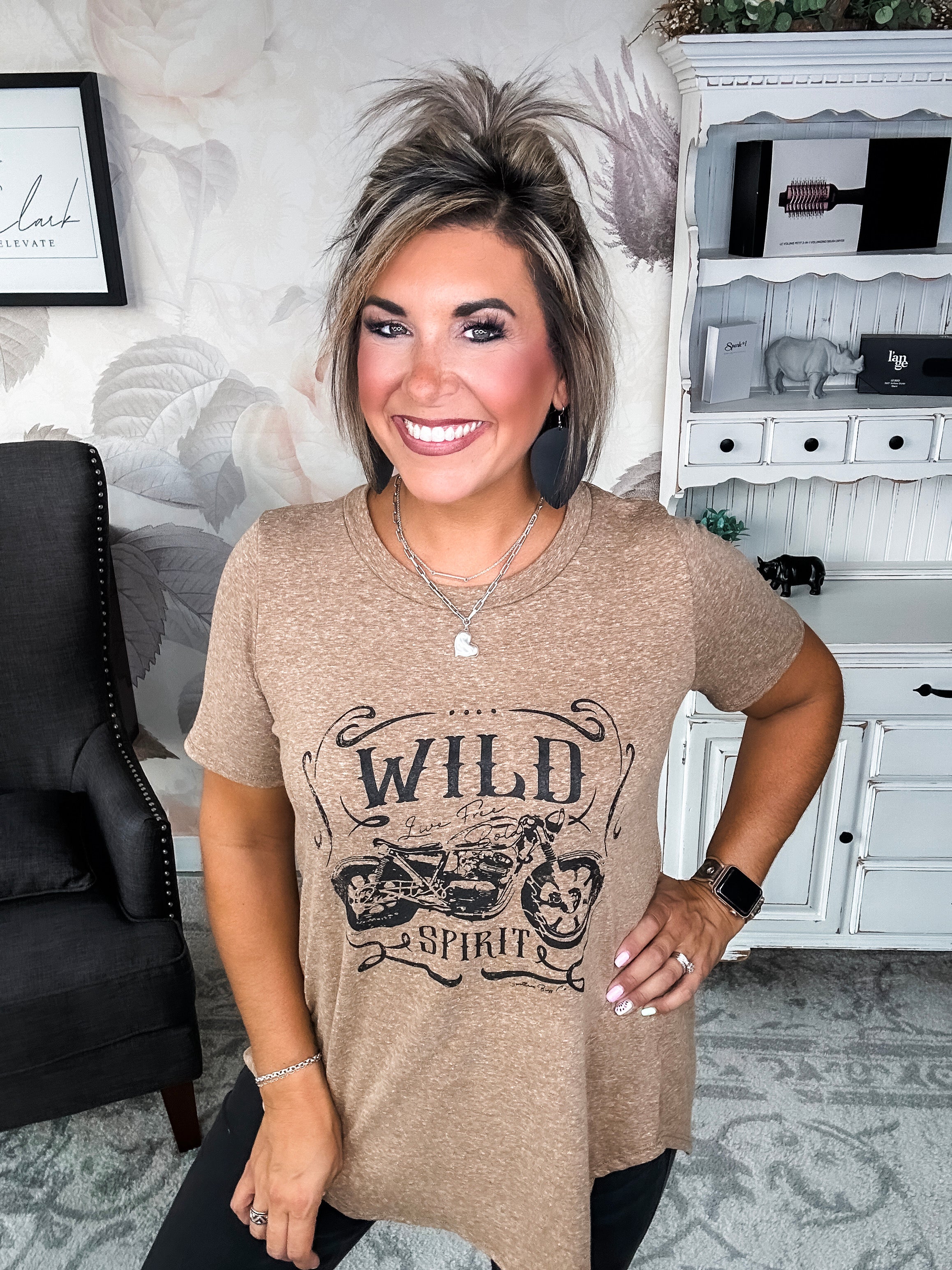 Wild Spirit Scoop Neck Graphic Tee