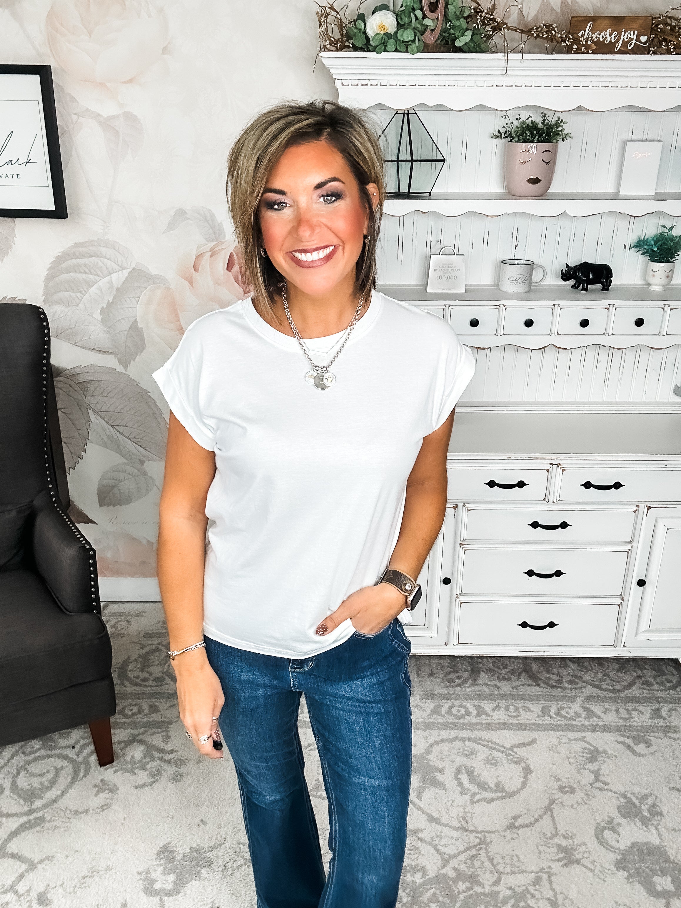 BLACK FRIDAY EXCLUSIVE - Up All Night Short Sleeve Tee - White