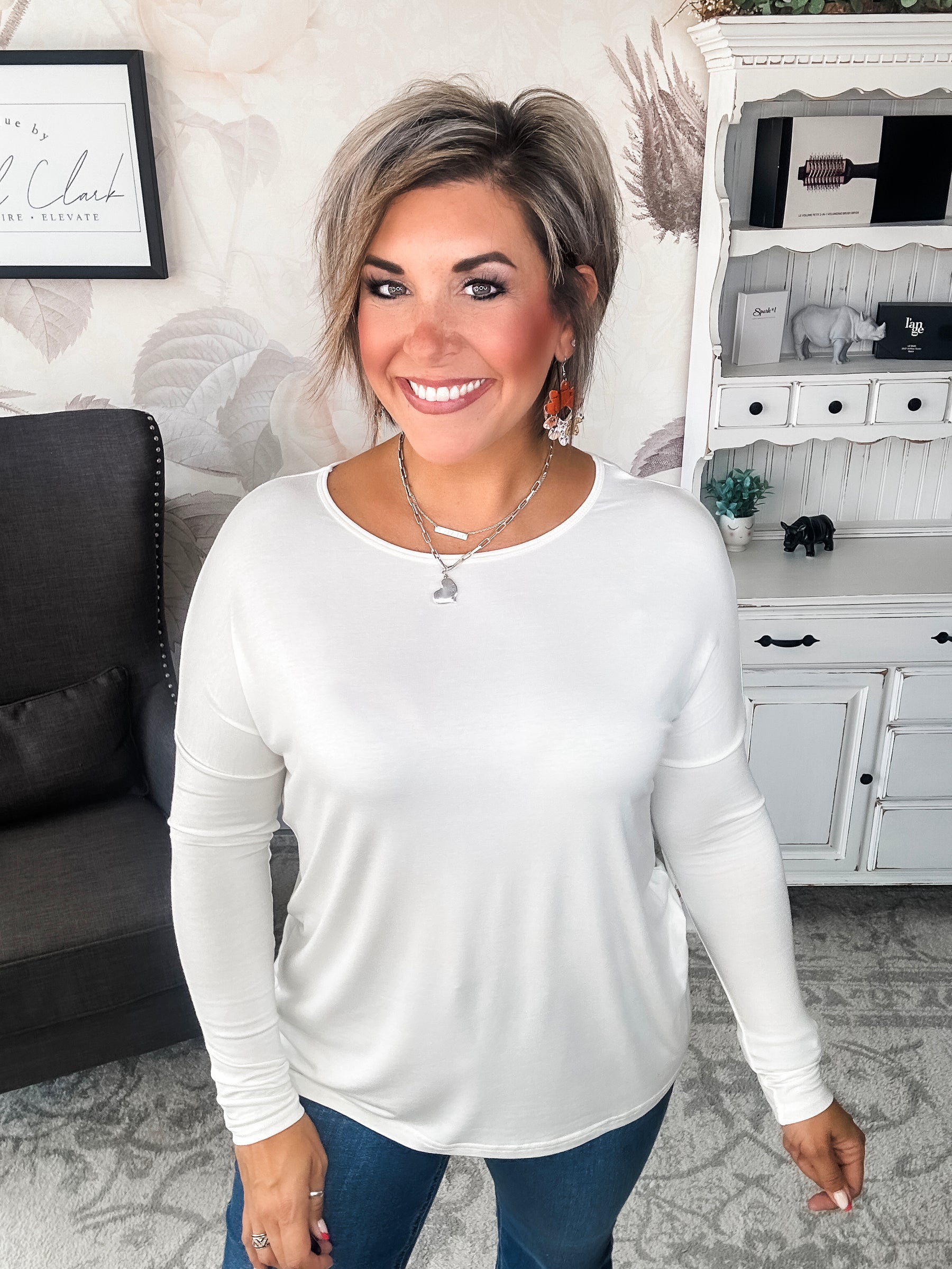 She's Fabulous Long Sleeve Tee - Ivory