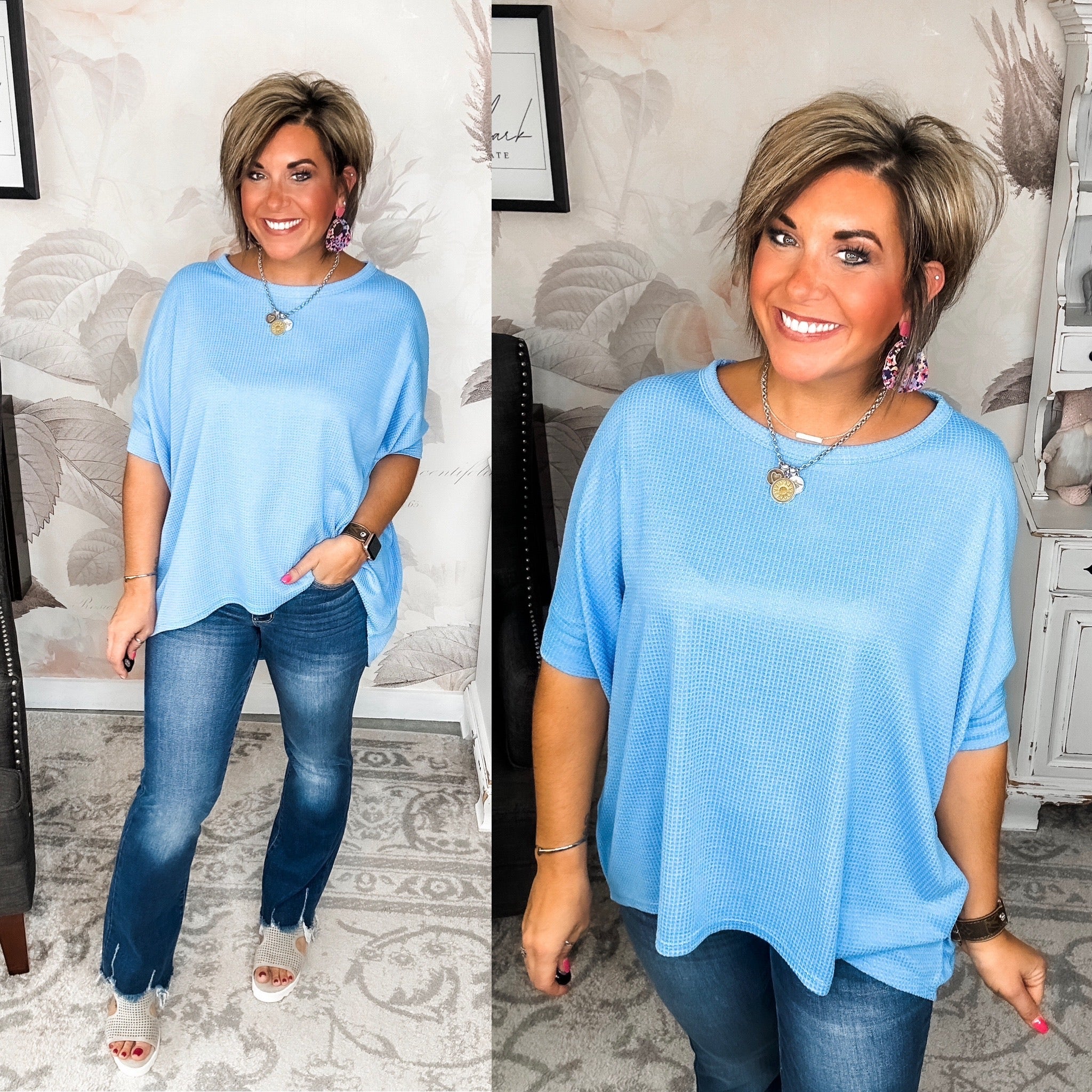 Wonderful Life Boxy Top - Ocean Blue