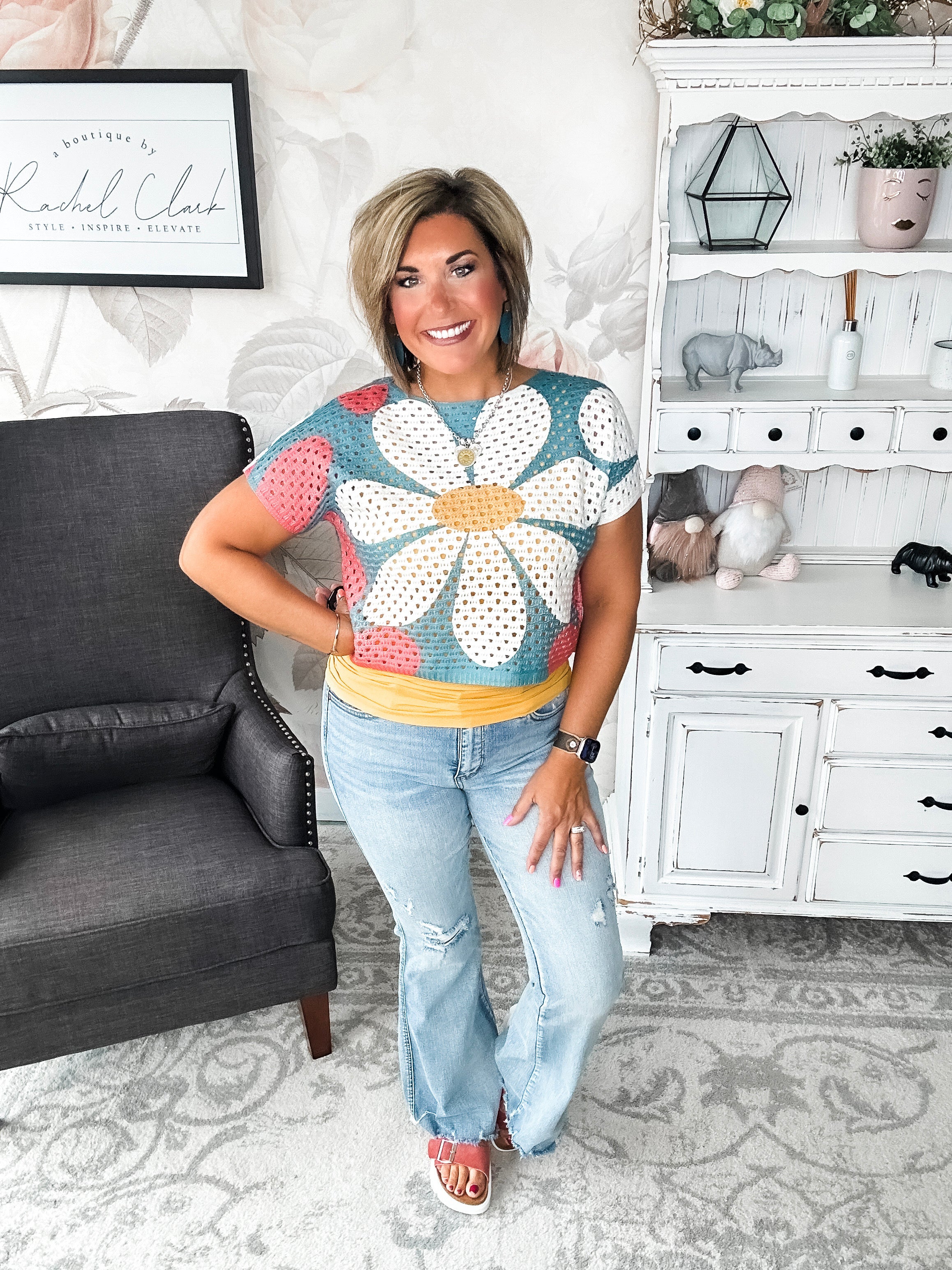 Garden Vibes Crochet Sweater