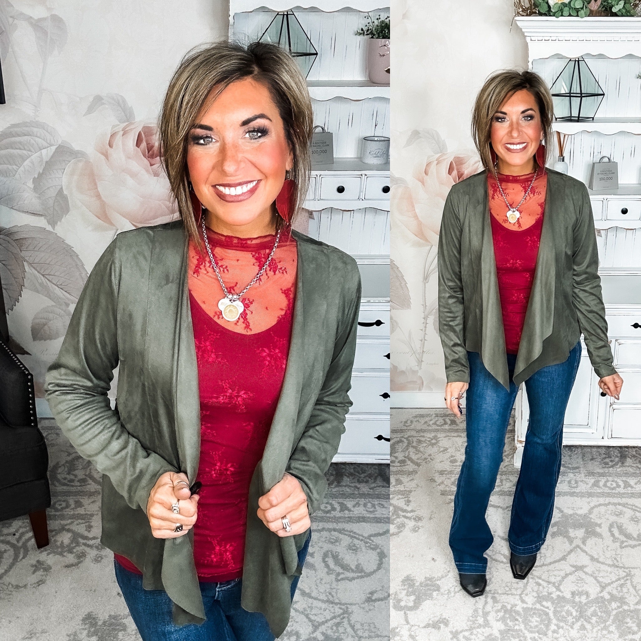 Wide Awake Sueded Moto Jacket - Olive